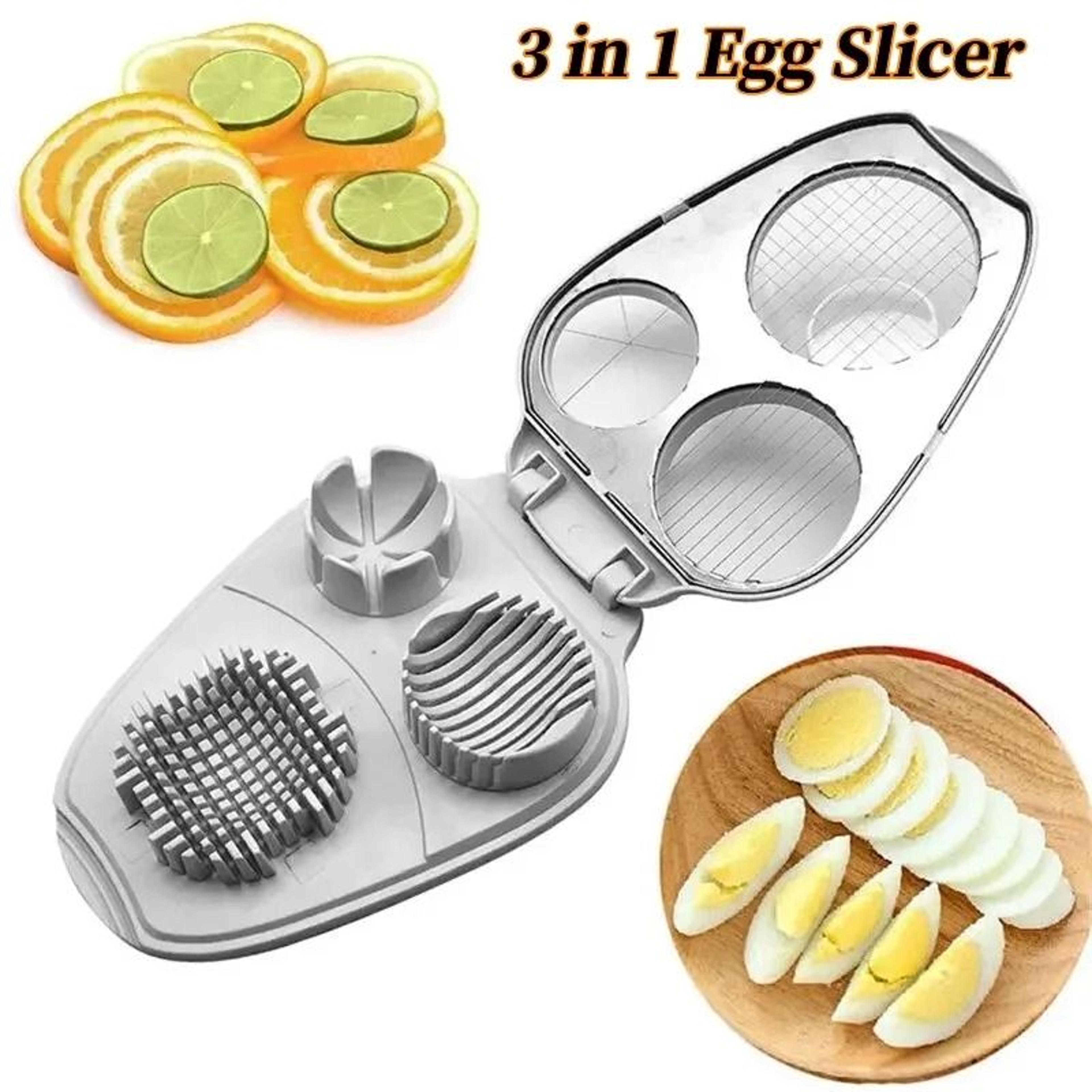 3 in 1 egg slicer manual egg cutter for hard boiled eggs mushrooms and soft fruits