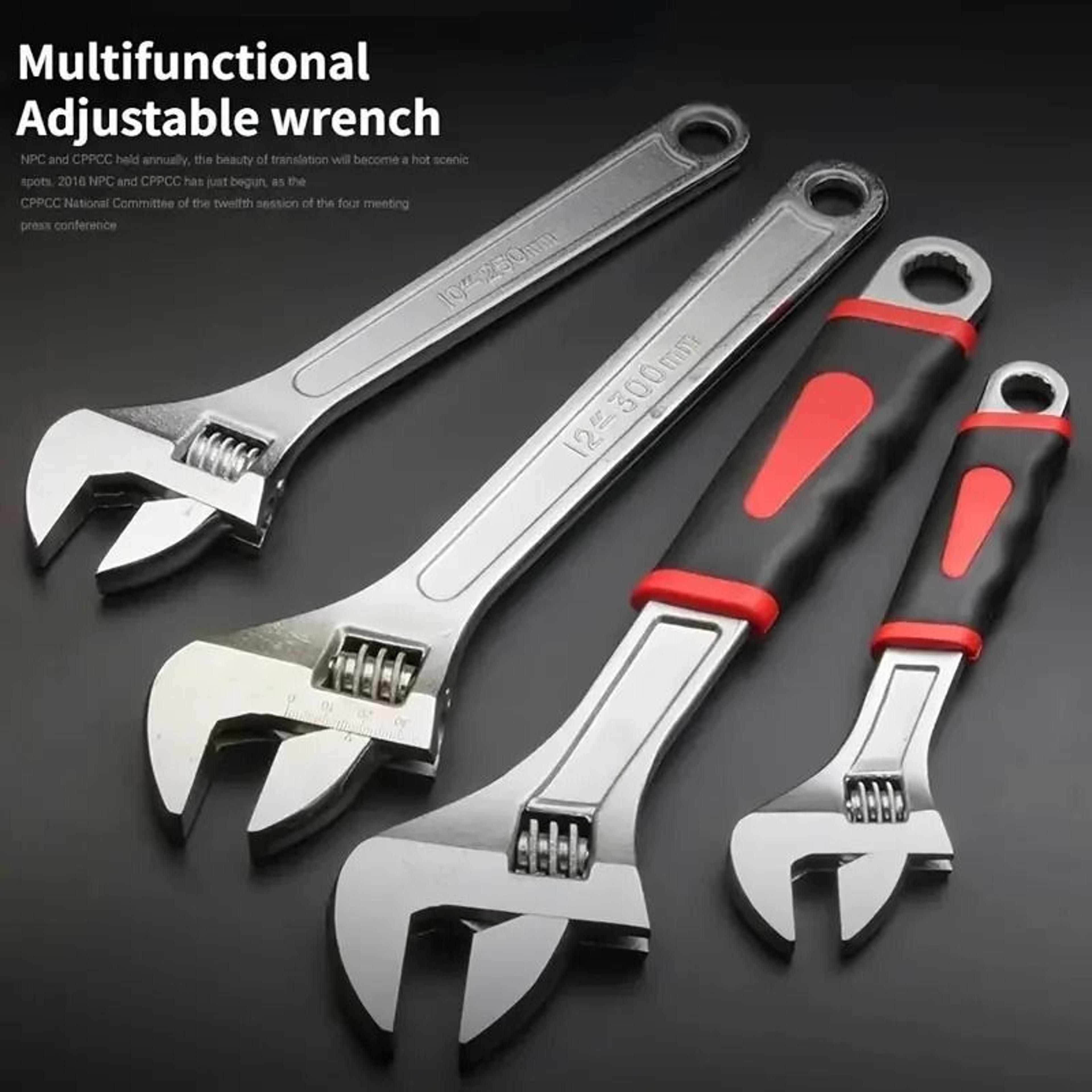 rubber coated adjustable wrench universal spanner for auto bathroom and home repairs