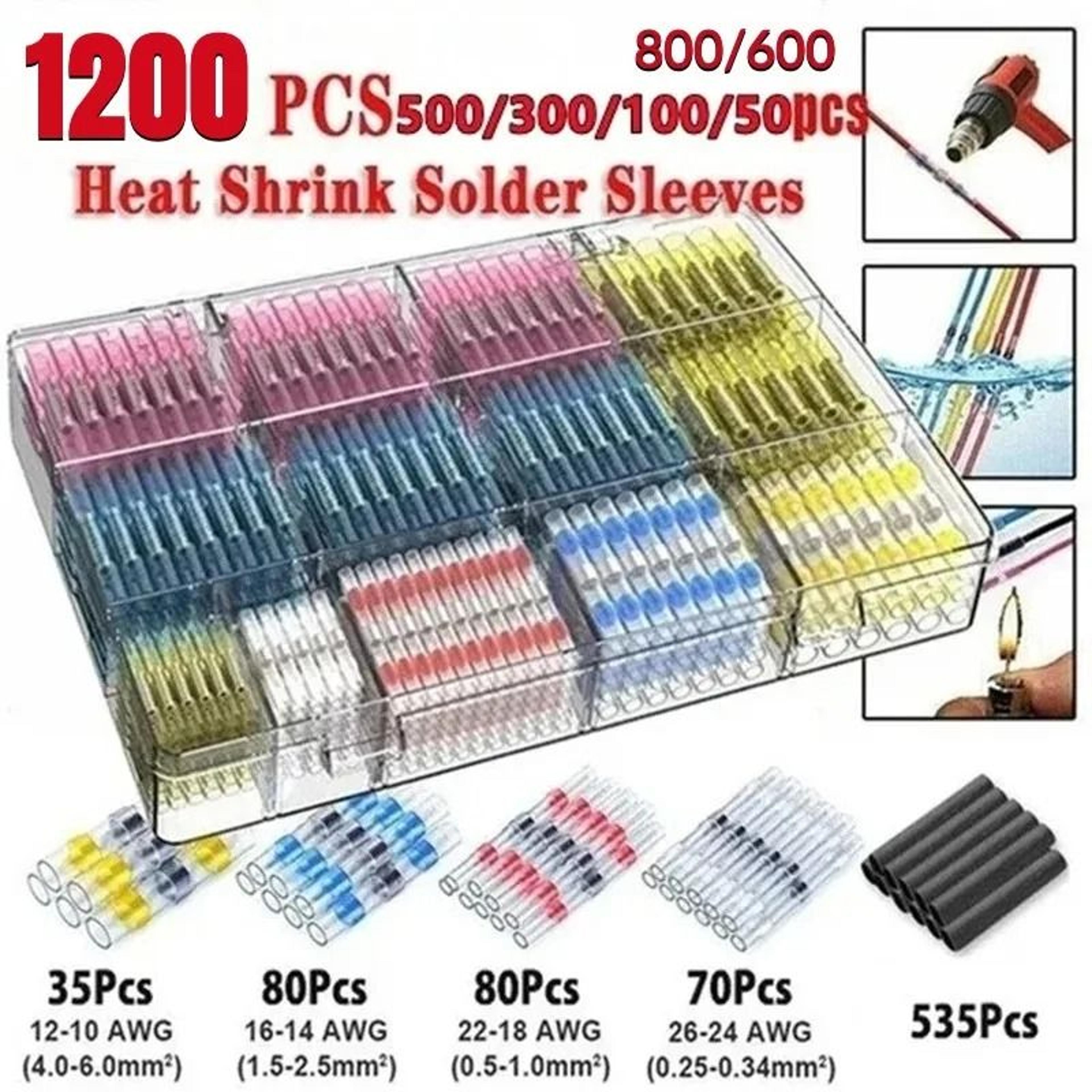 waterproof heat shrink wire connectors solder seal butt splice terminal kit