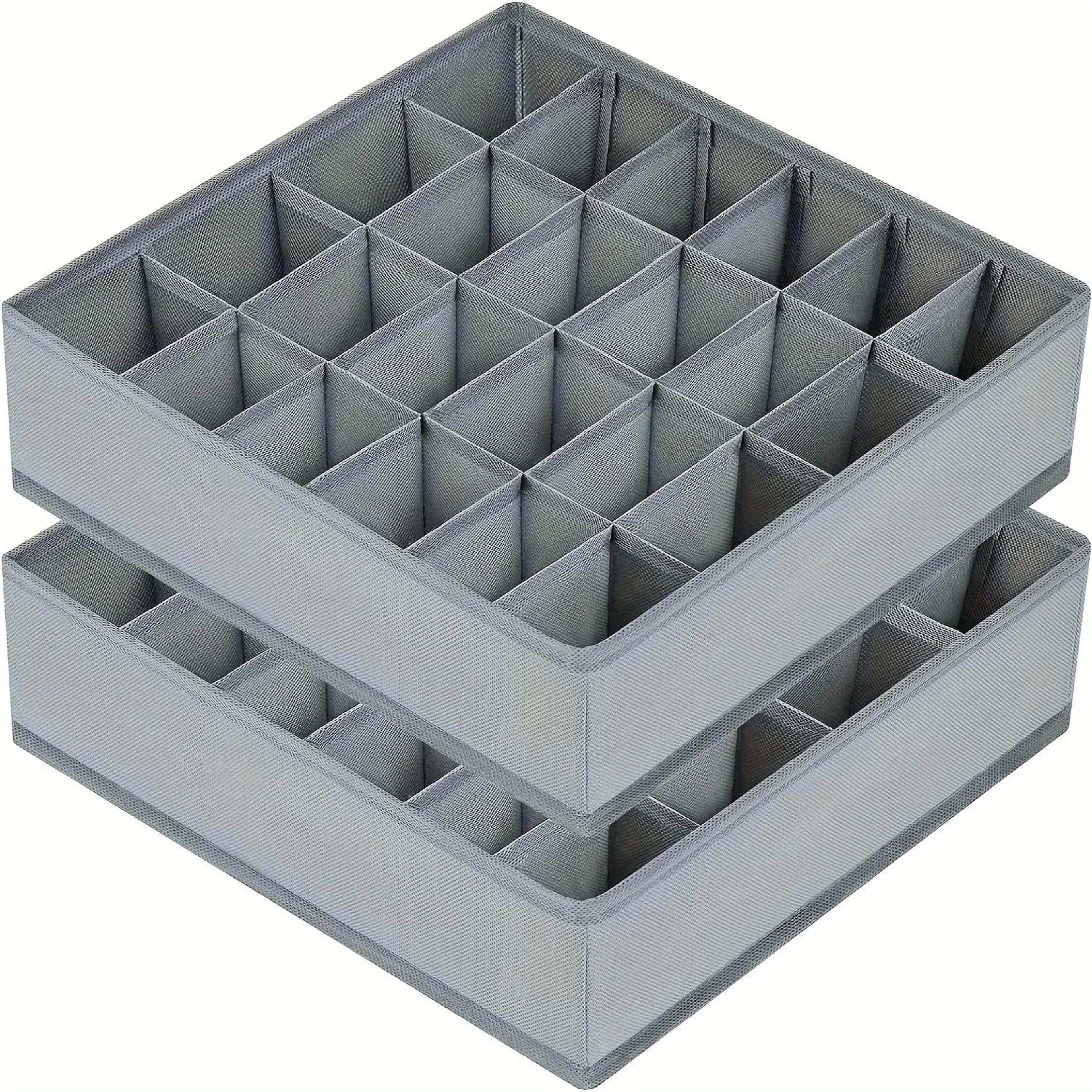 foldable 24 compartment fabric drawer organizer for socks underwear and ties