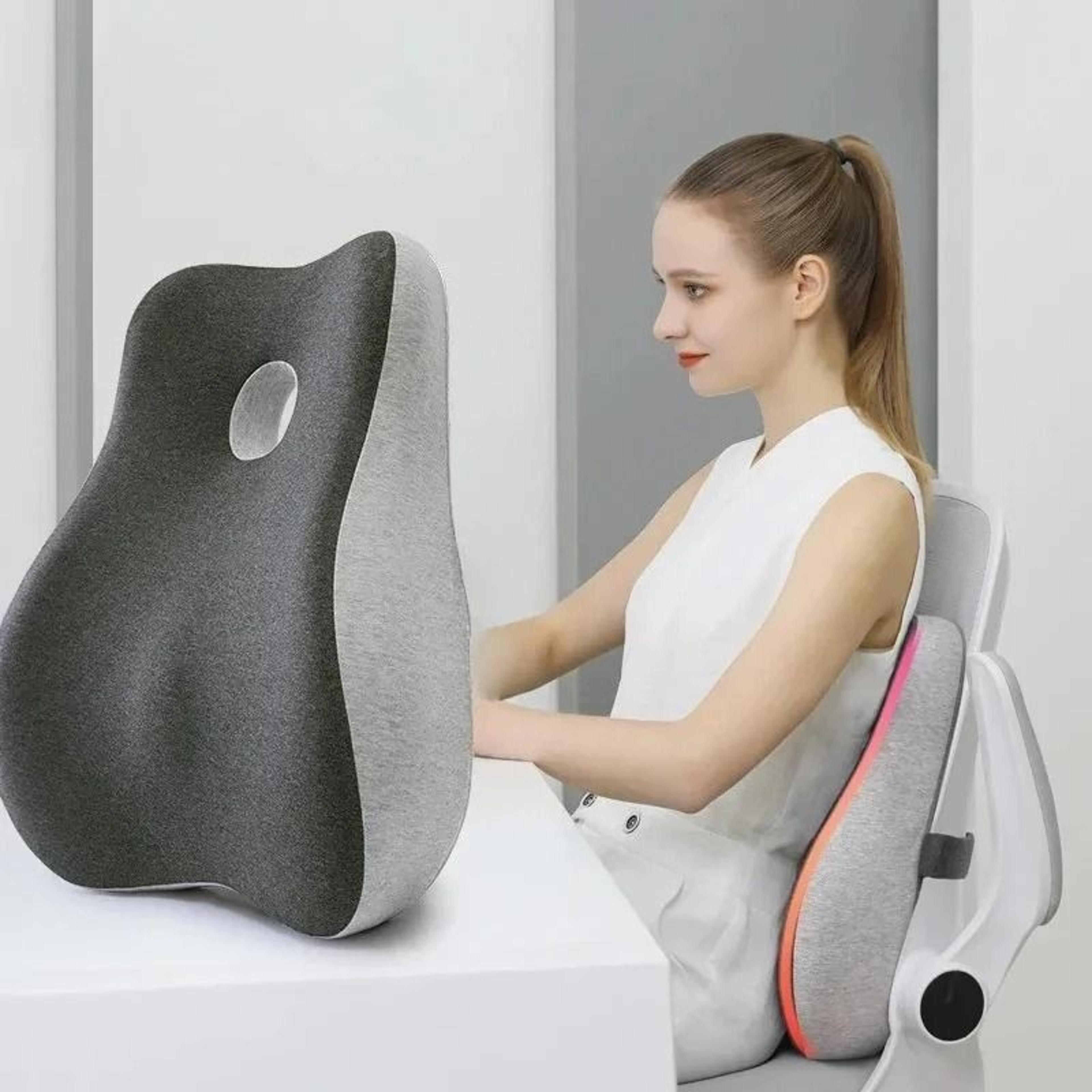 ergonomic memory foam lumbar support pillow for office chair car and back comfort