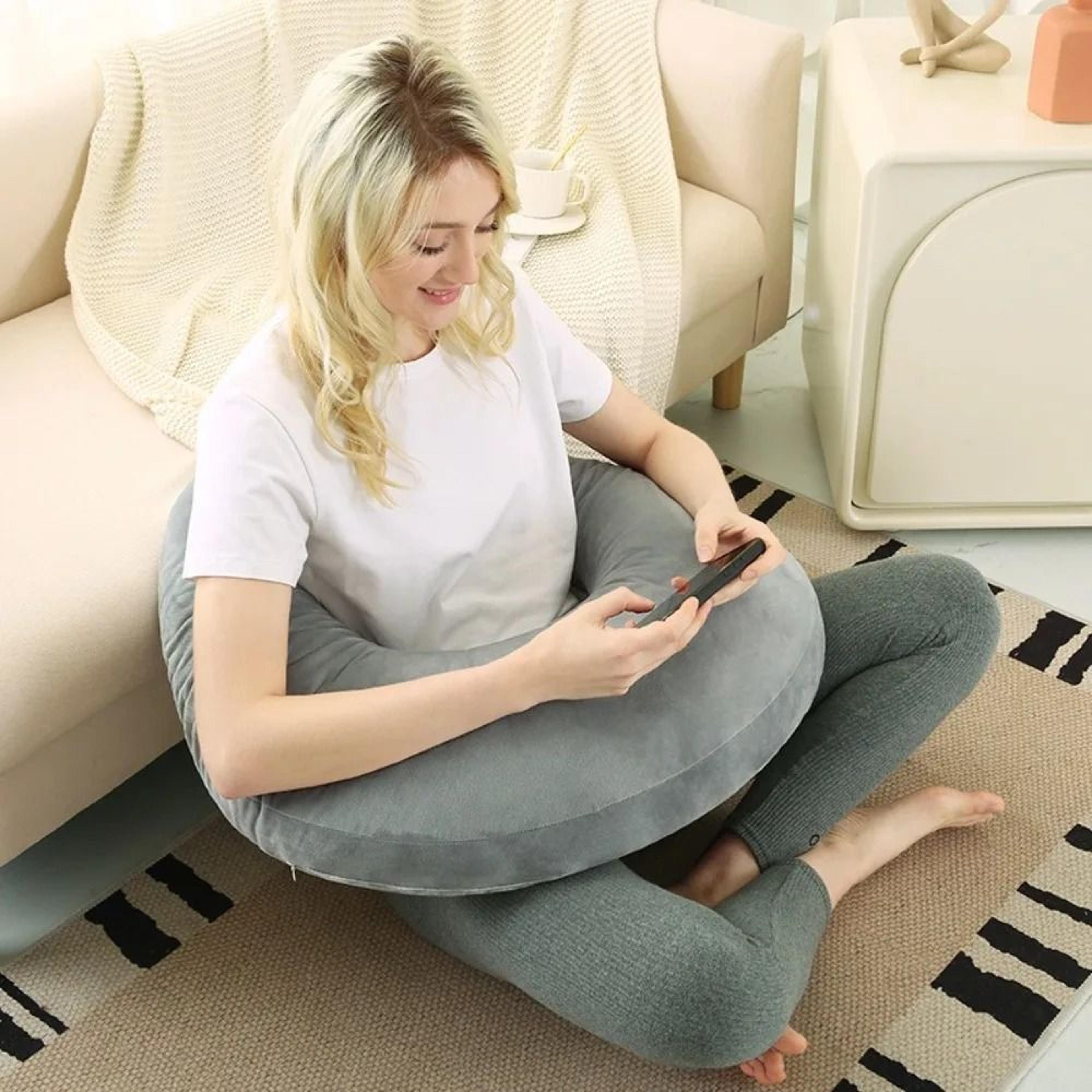 portable arm support reading pillow for gaming crocheting and travel