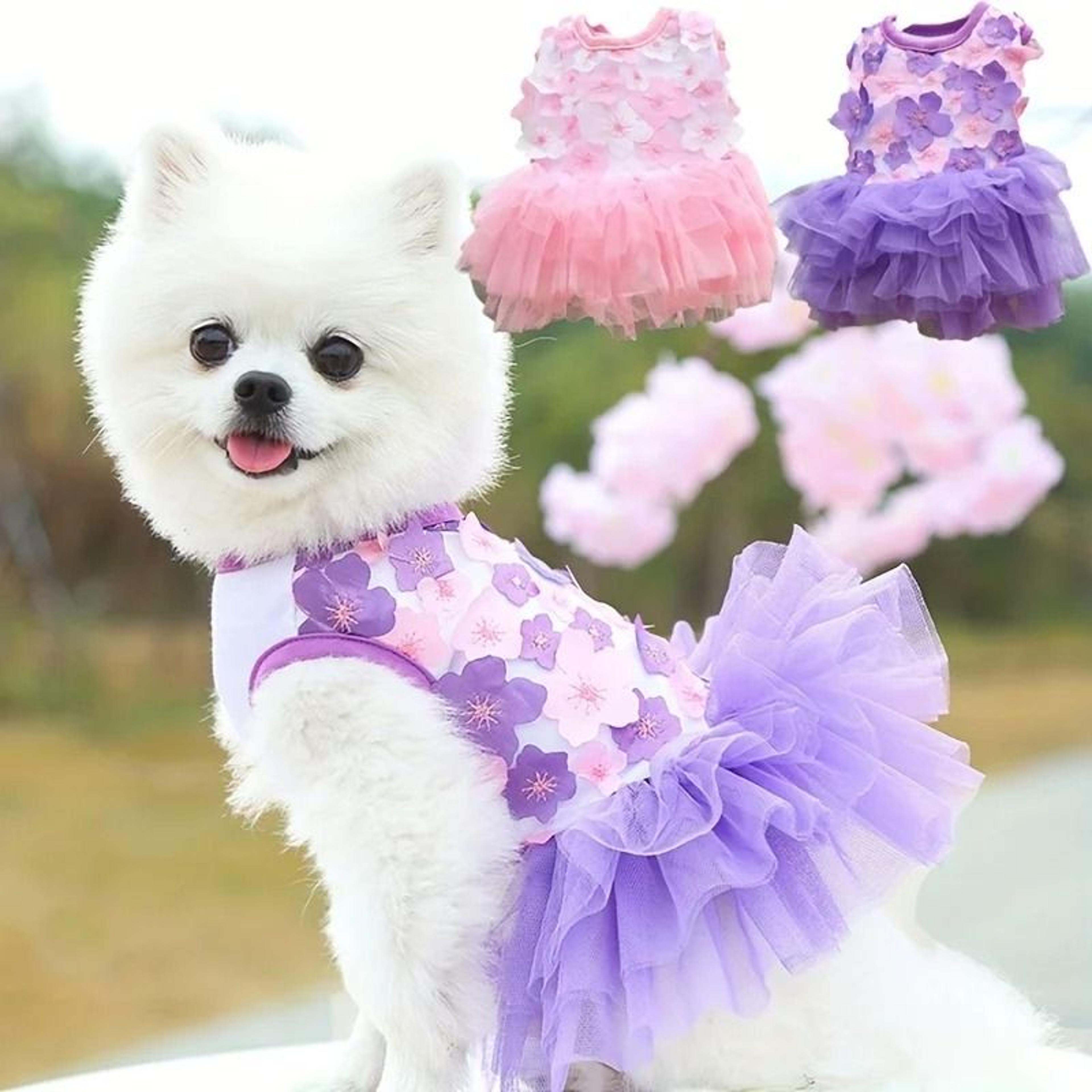 floral princess dog dress breathable puppy dress for small and medium dogs cute pet outfit