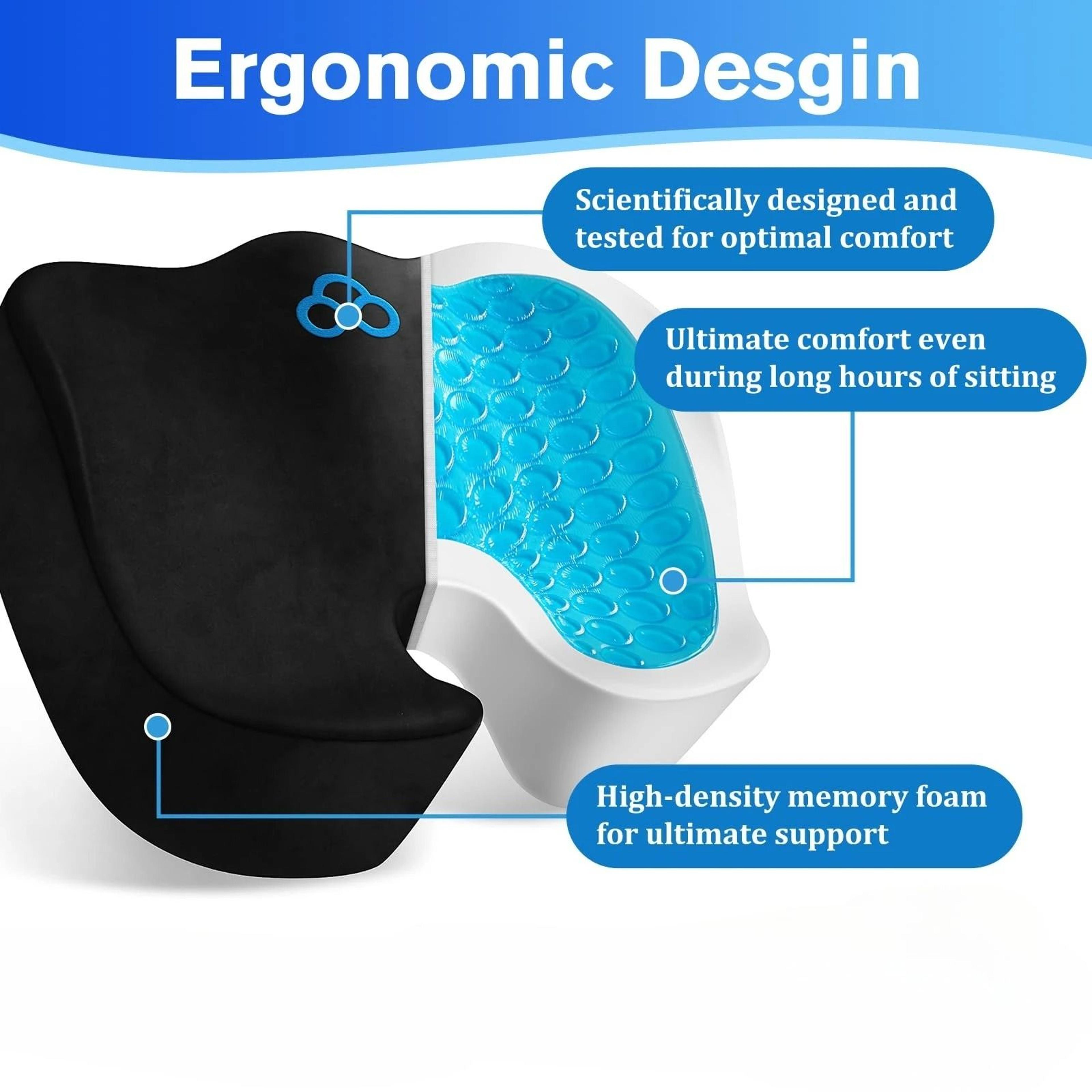 gel orthopedic seat cushion u shaped memory foam chair pad for coccyx and office support