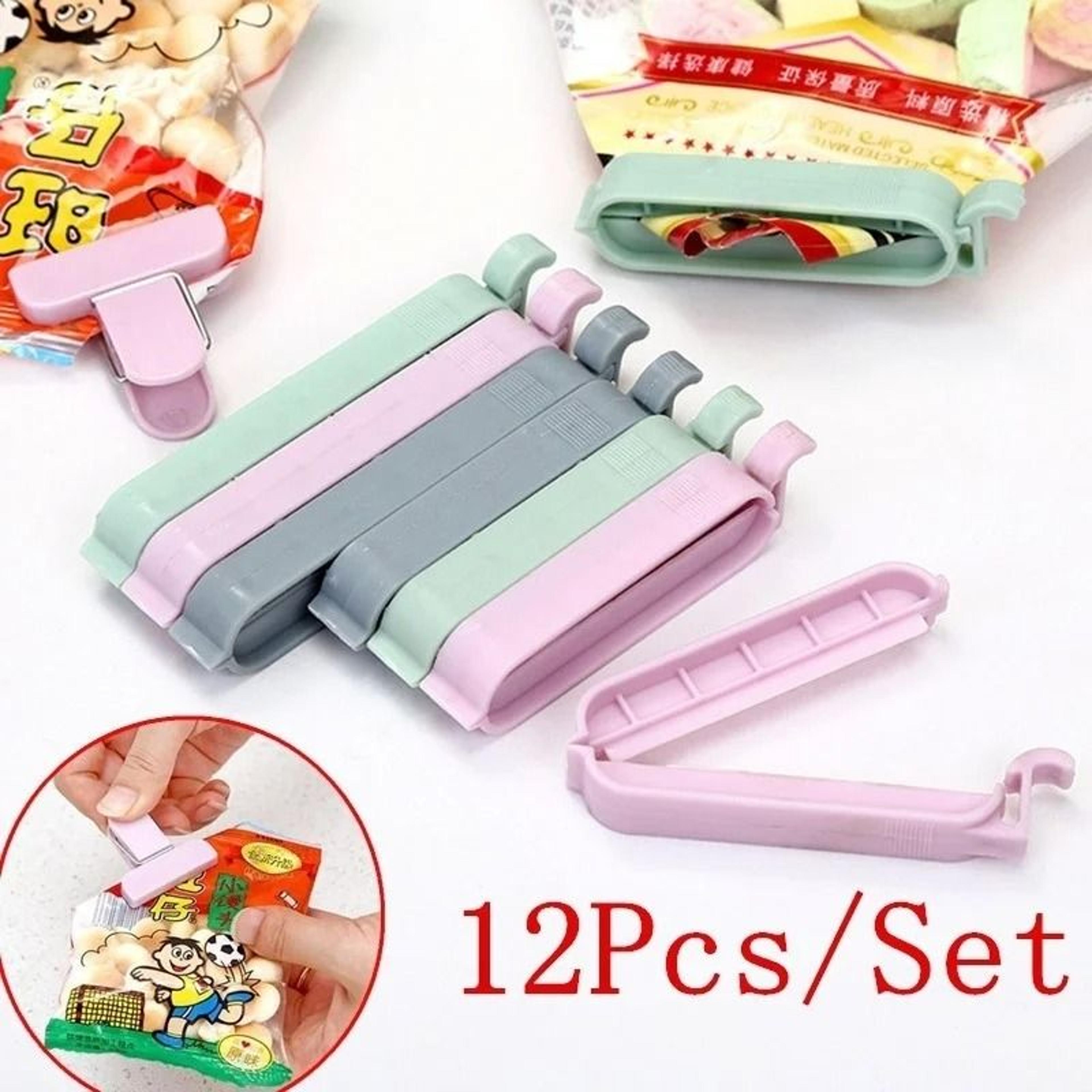 colorful bag sealing clips for food storage reusable chip bag clips kitchen snack and cereal sealers