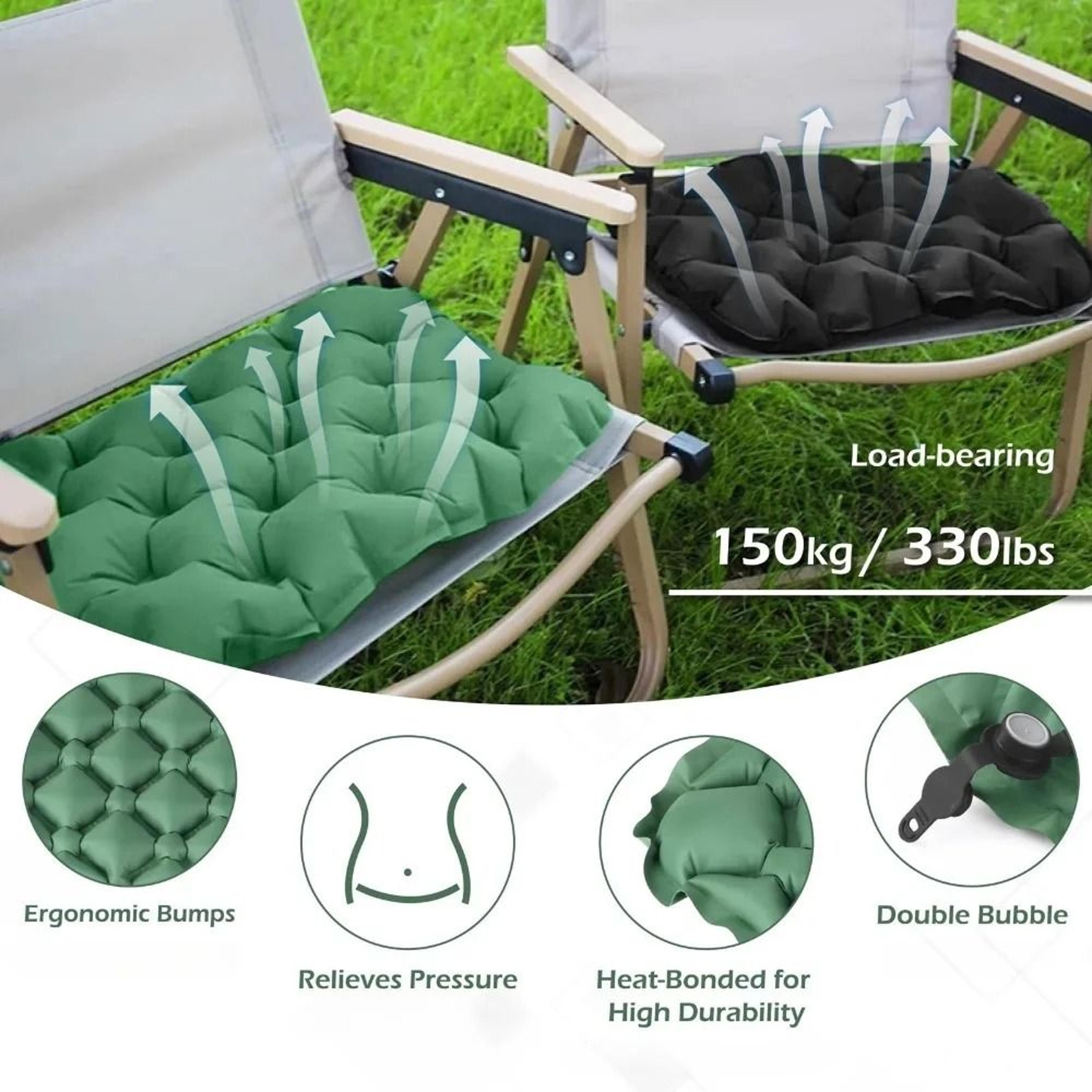 inflatable seat cushion portable waterproof camping chair pad for travel and outdoor sitting