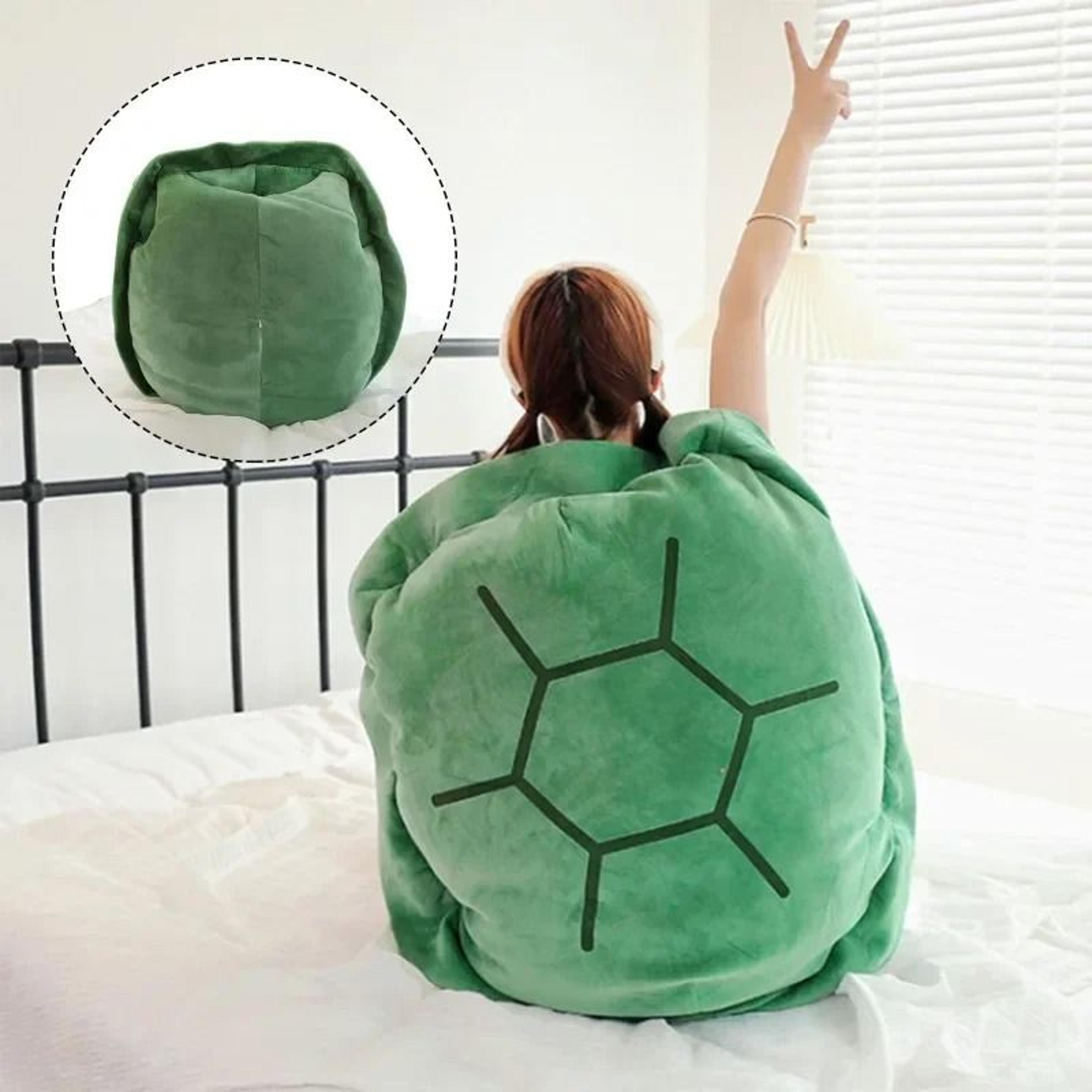 wearable turtle shell pillow oversized plush tortoise cushion for lounging and dress up