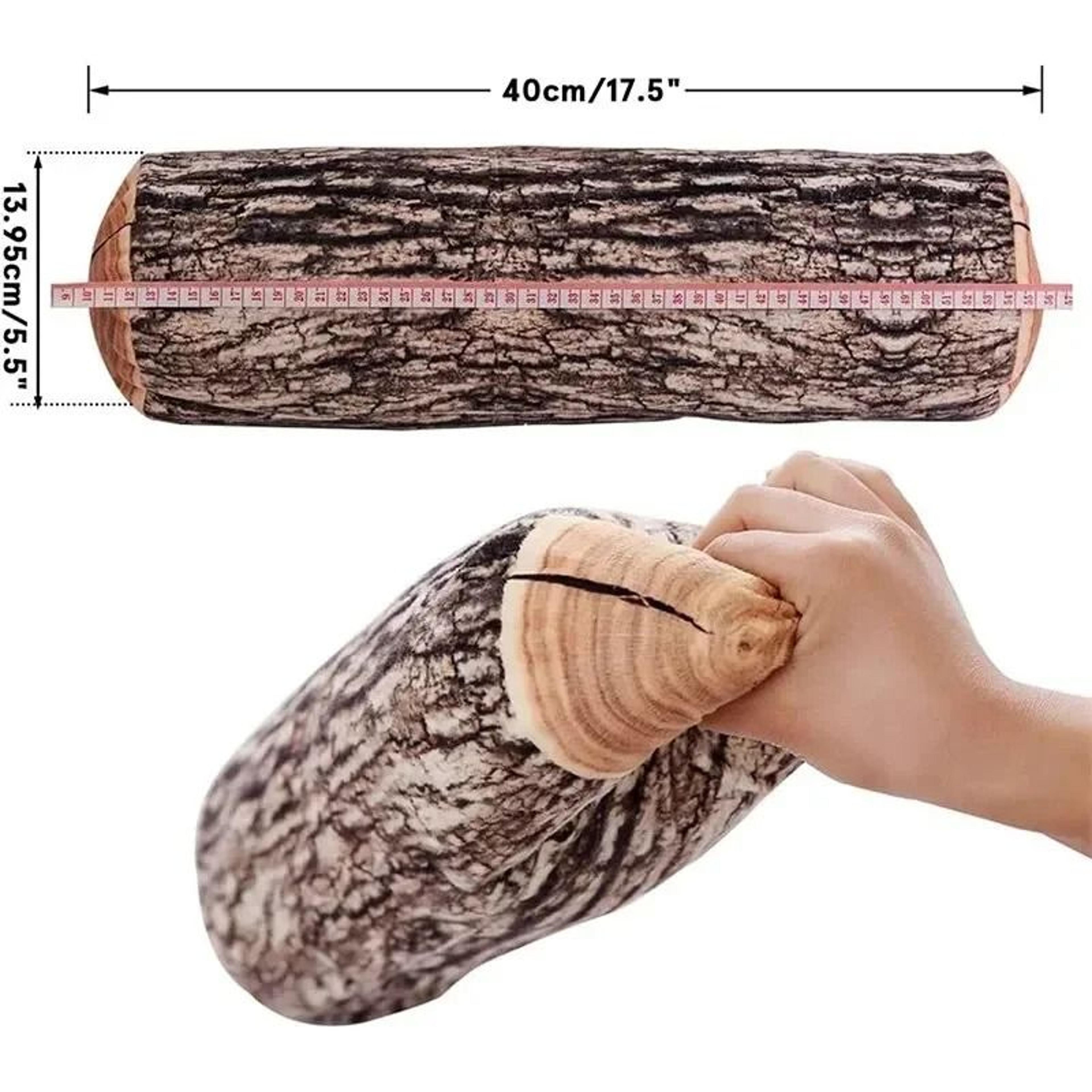 3d printed log throw pillow round cylinder cushion for kids room sofa and floor decor
