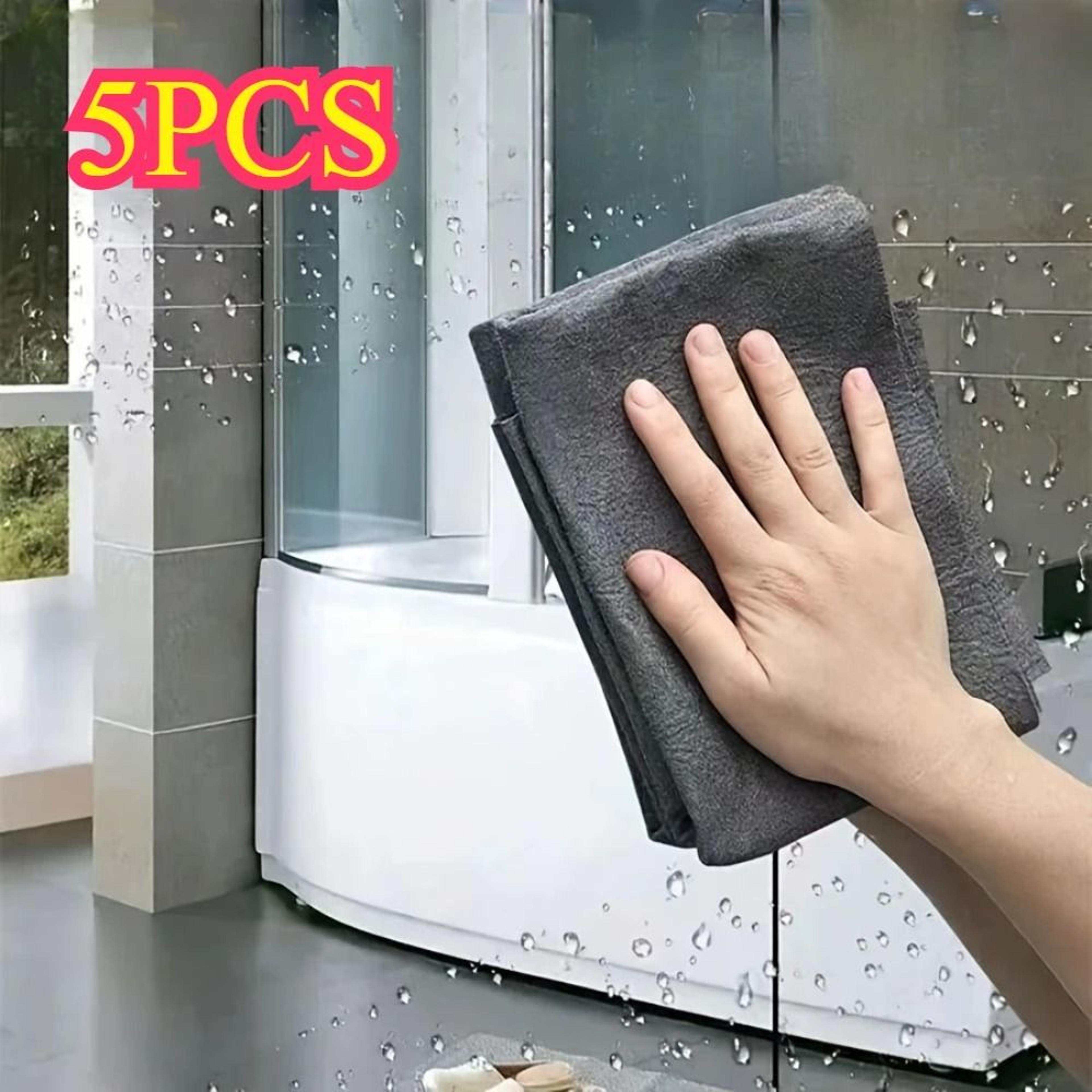 streak free microfiber glass cleaning cloths reusable lint free window and mirror wipes 5 pack
