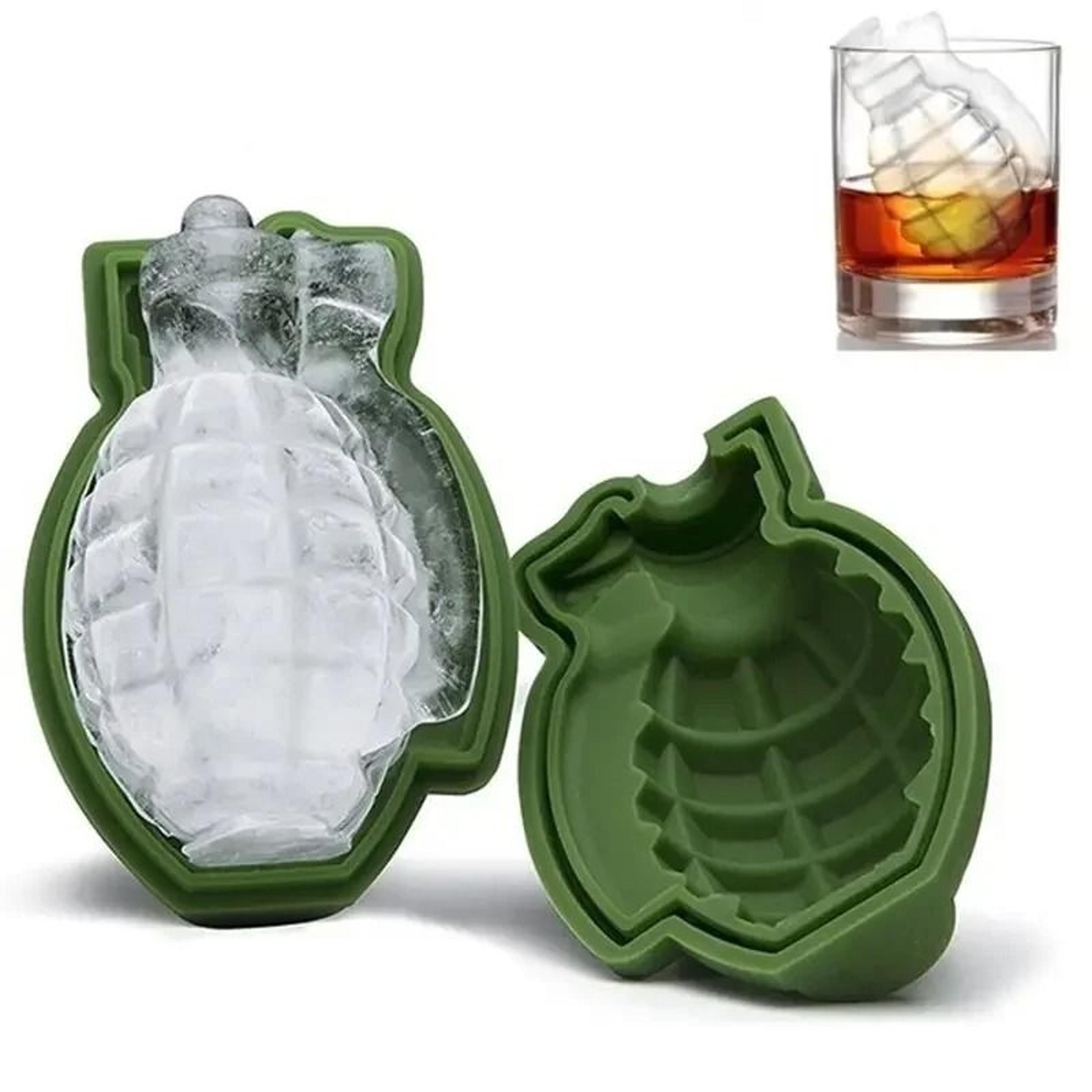3d grenade ice cube mold army green silicone tray for bar party drinks