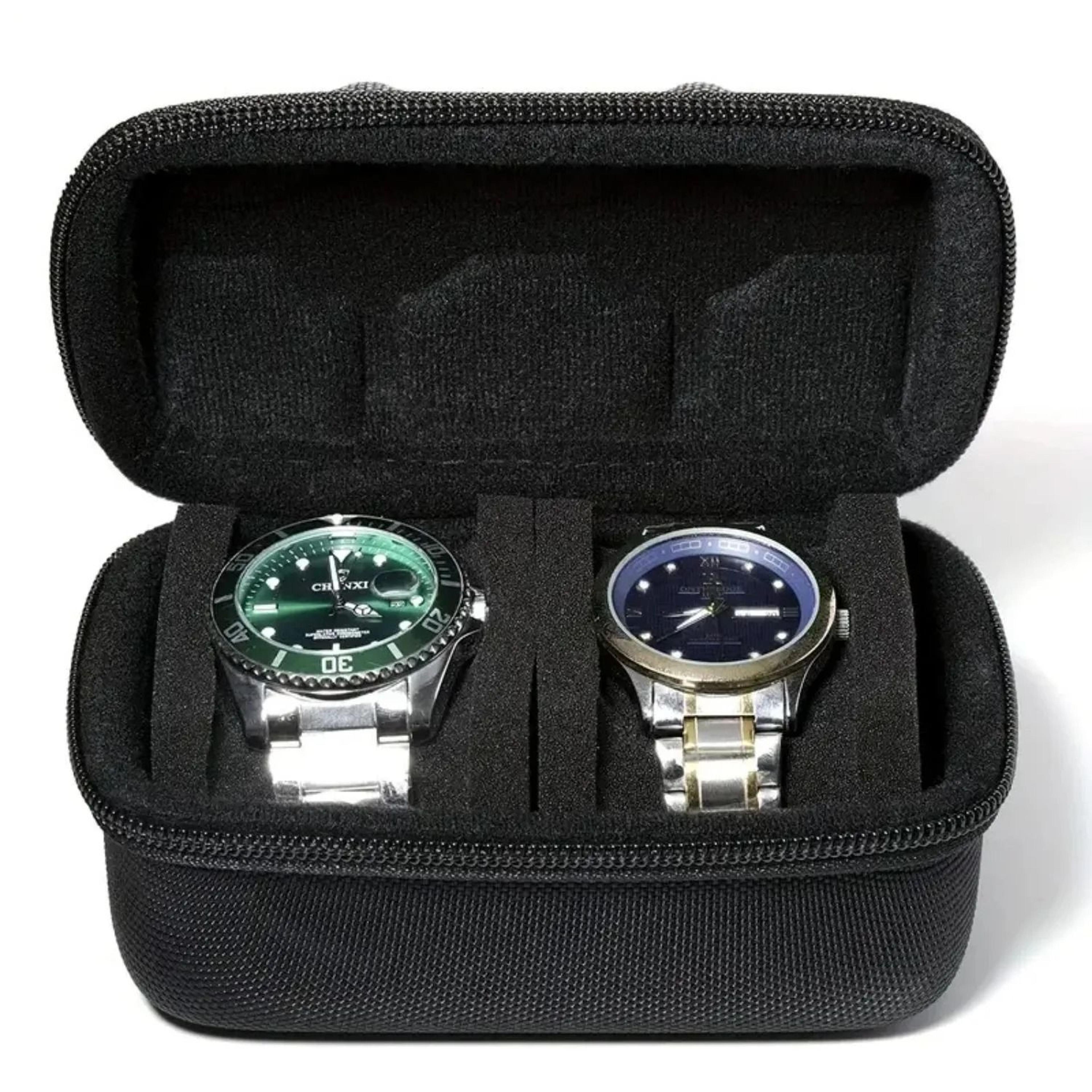 portable eva watch travel case with pillow and hard shell protection