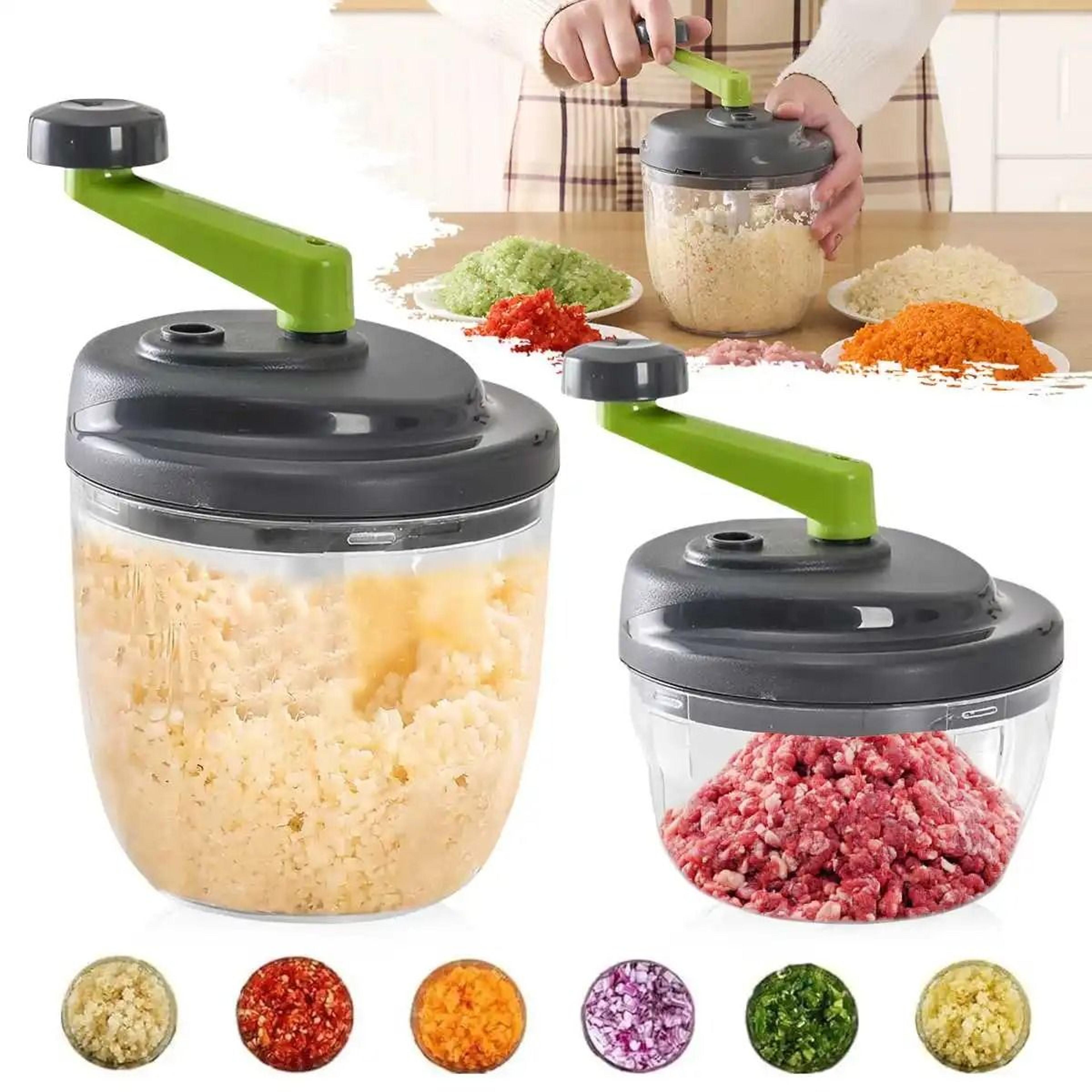manual rotary food chopper for meat garlic vegetables and onions