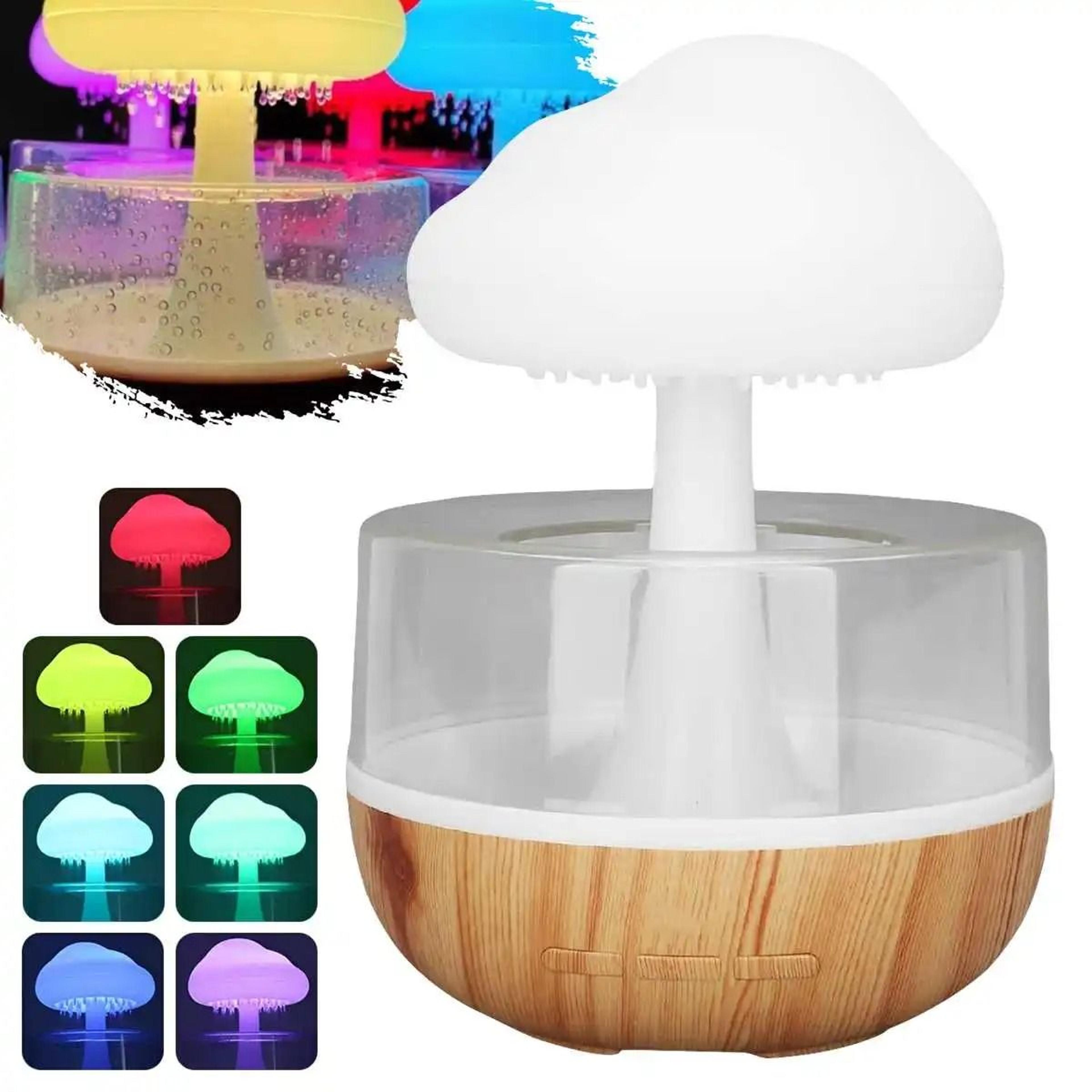 rain cloud humidifier with colorful night light and essential oil diffuser
