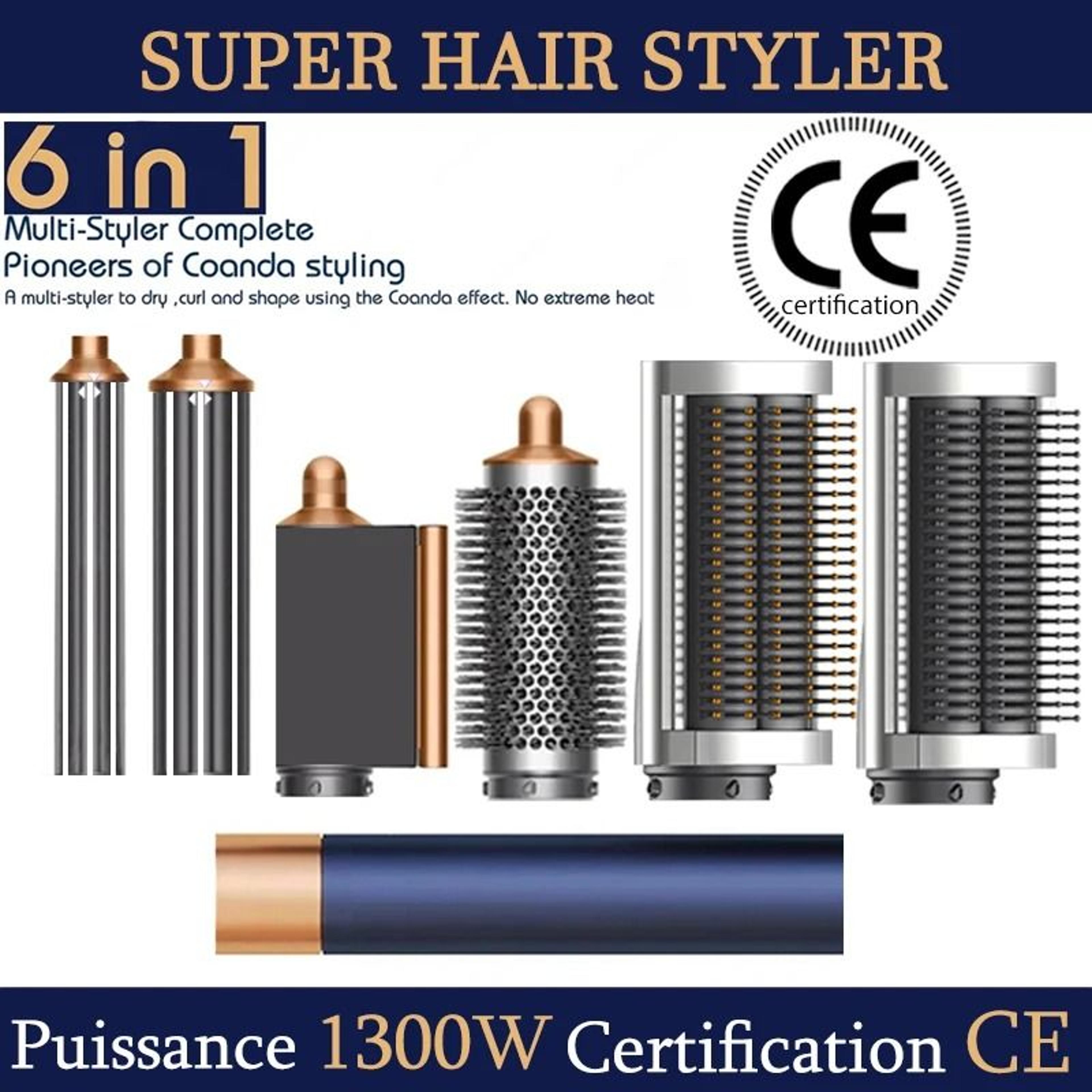 professional multi hair styler hot air brush hair dryer and curling iron set