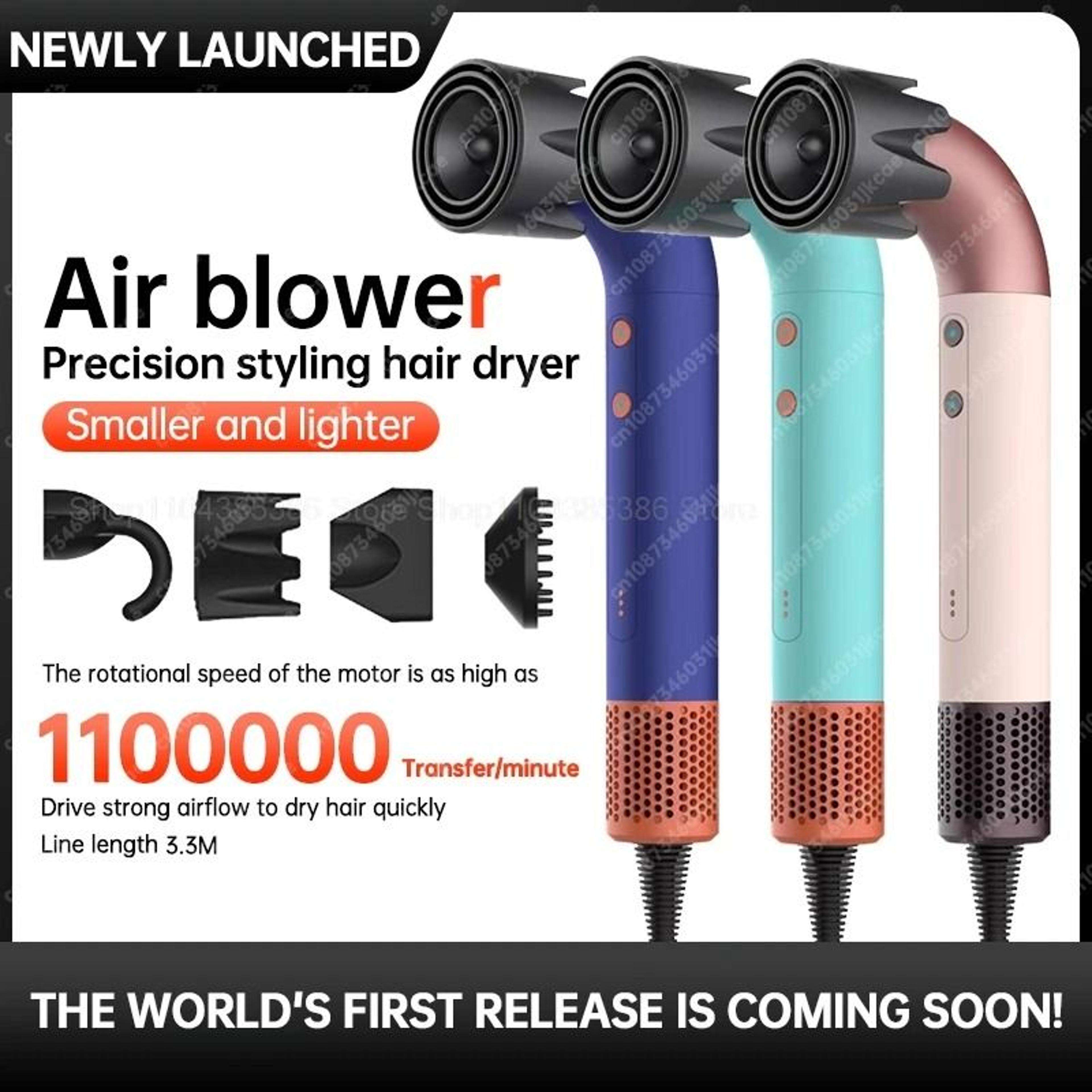 professional leafless negative ion hair dryer high speed hair styling tool
