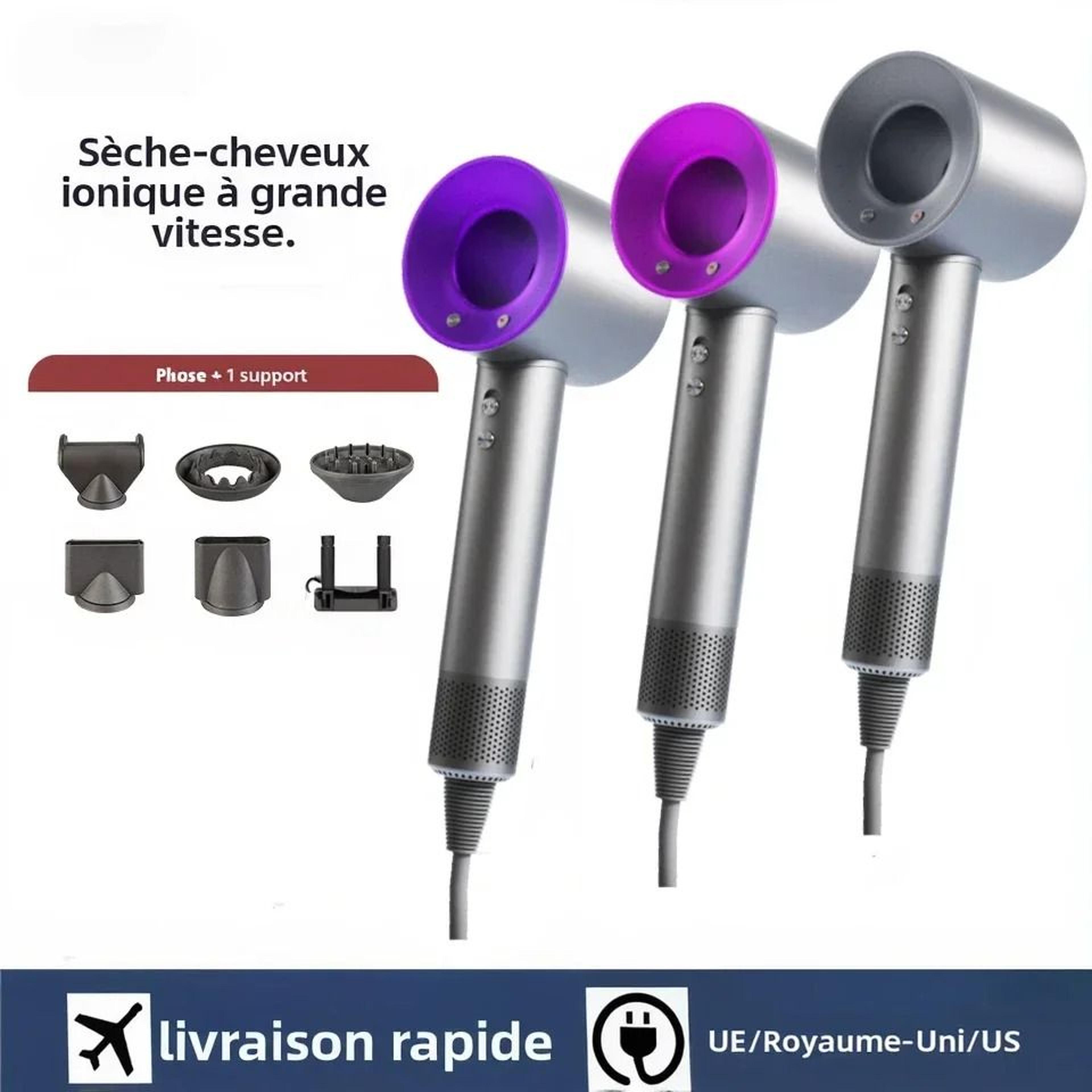 professional 1600w negative ion leafless hair dryer high speed hair styling tool
