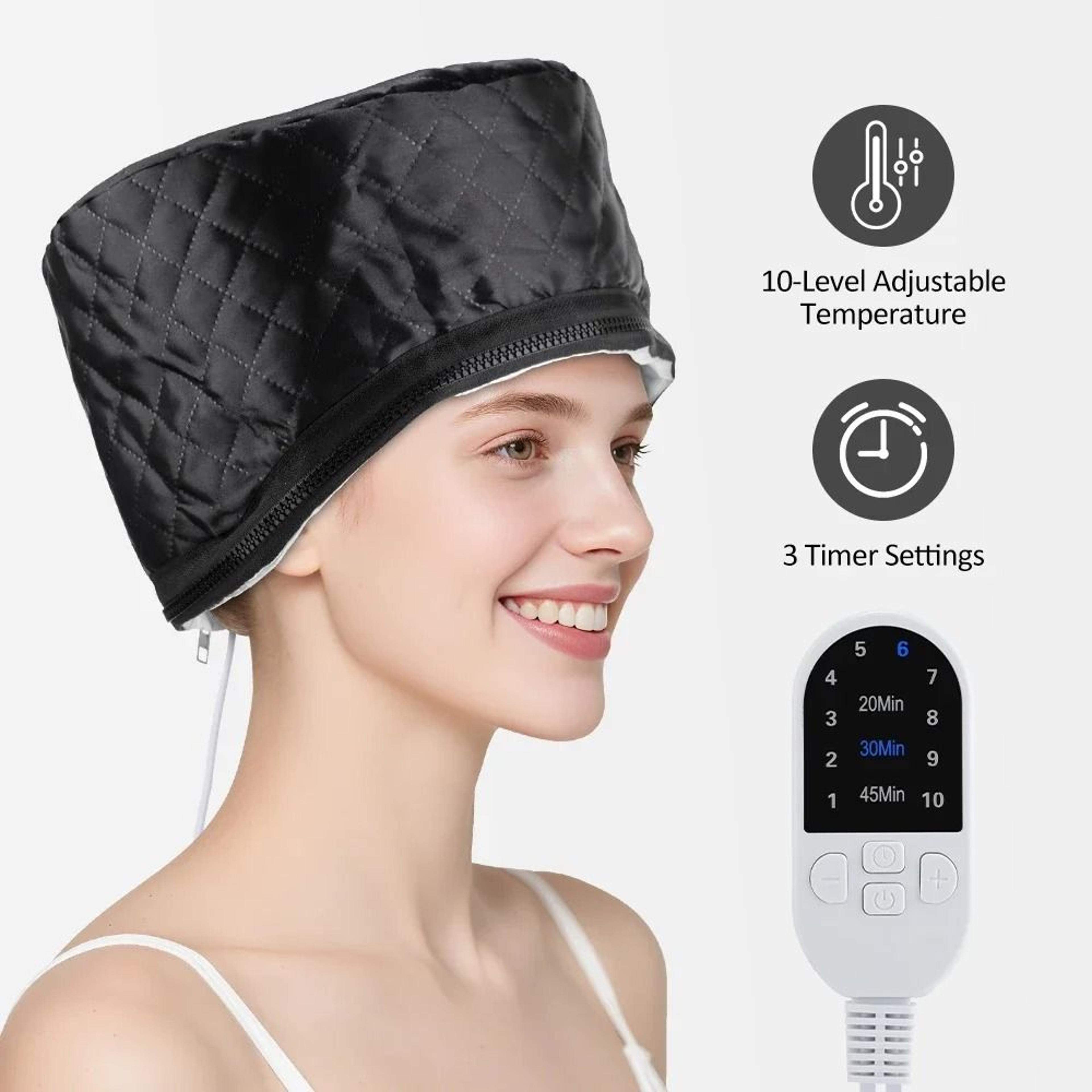 10 level electric hair steamer cap for deep conditioning and hair spa treatment
