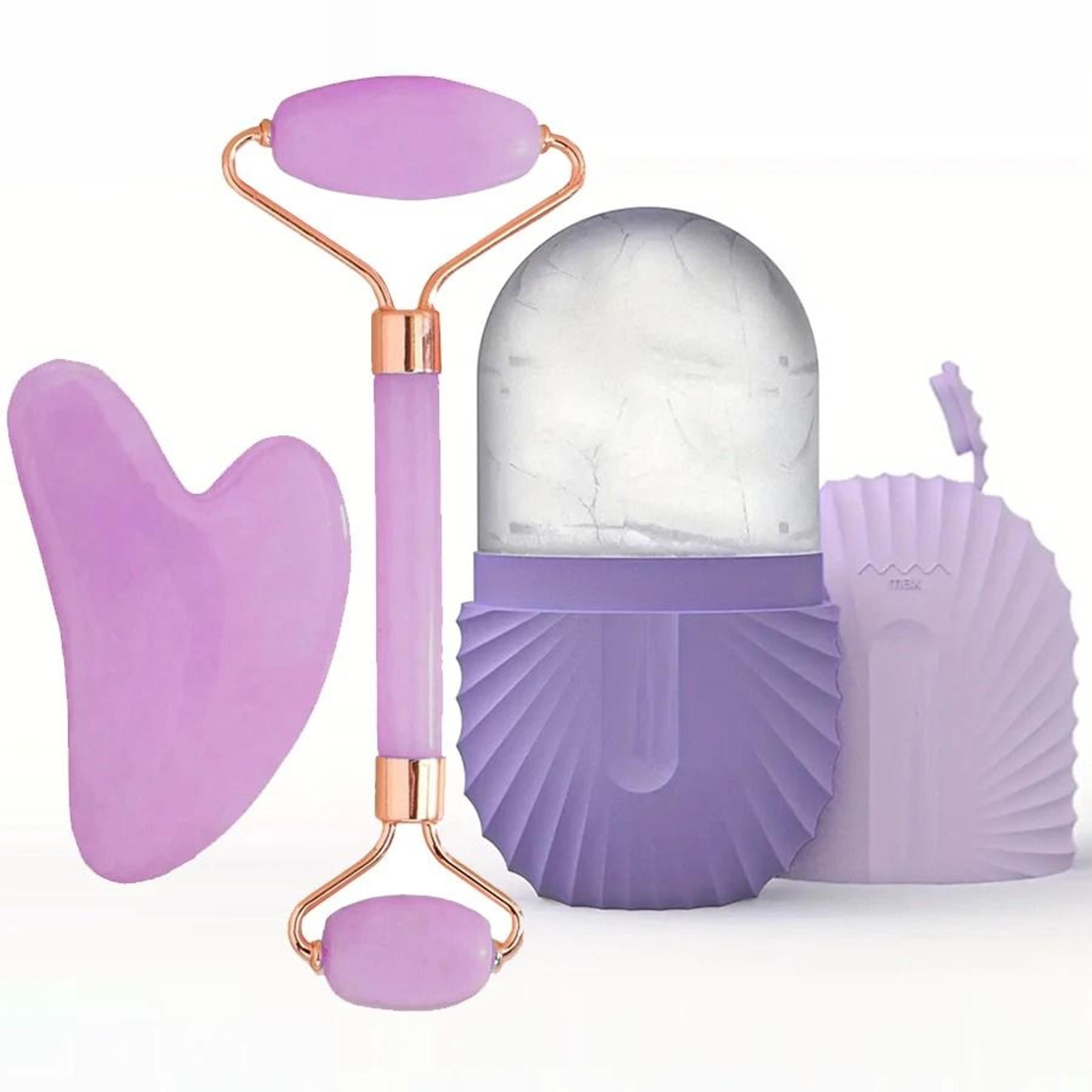 reusable ice face roller and gua sha facial massager for skin cooling and lifting