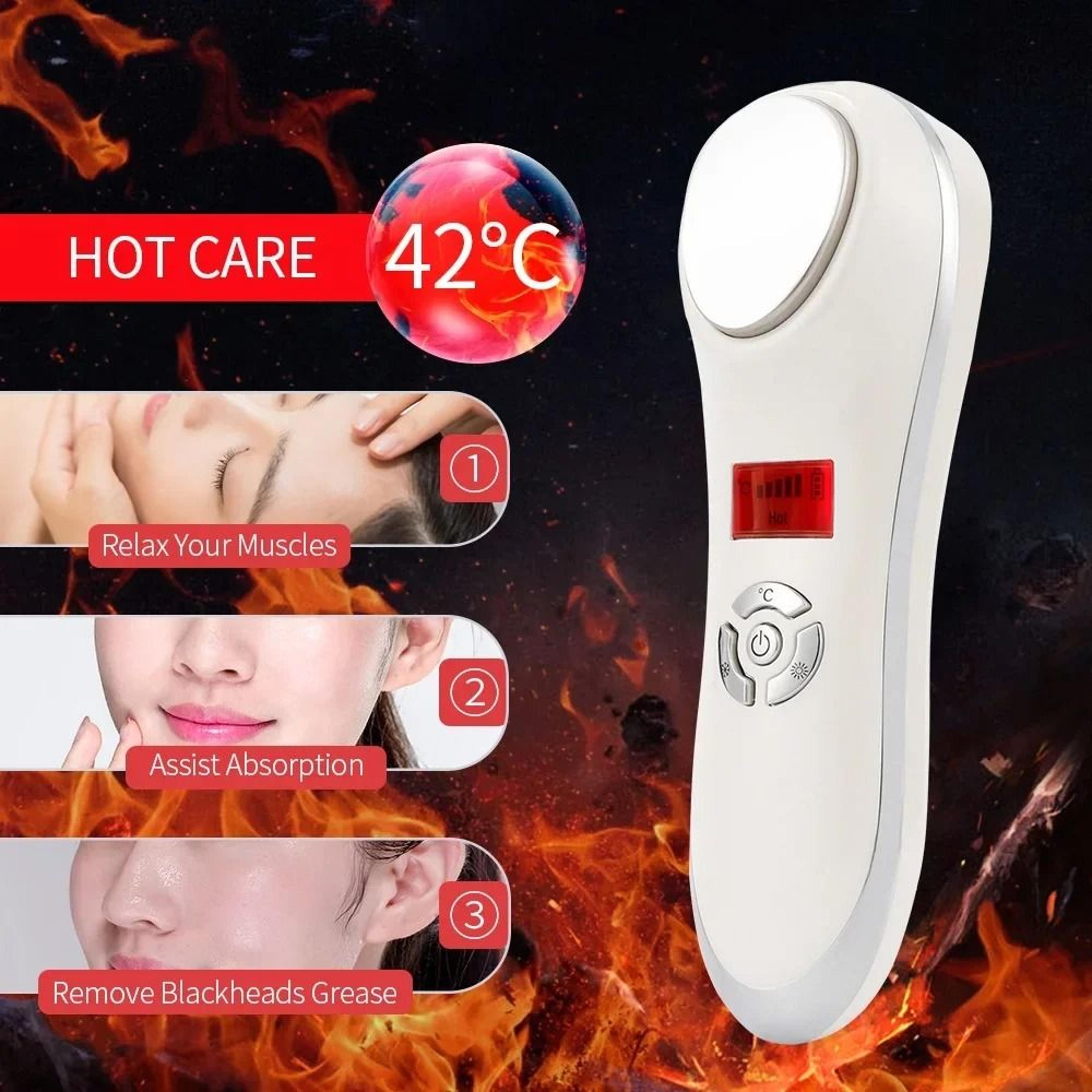 hot and cold facial massager skin rejuvenation device face lifting and firming beauty tool