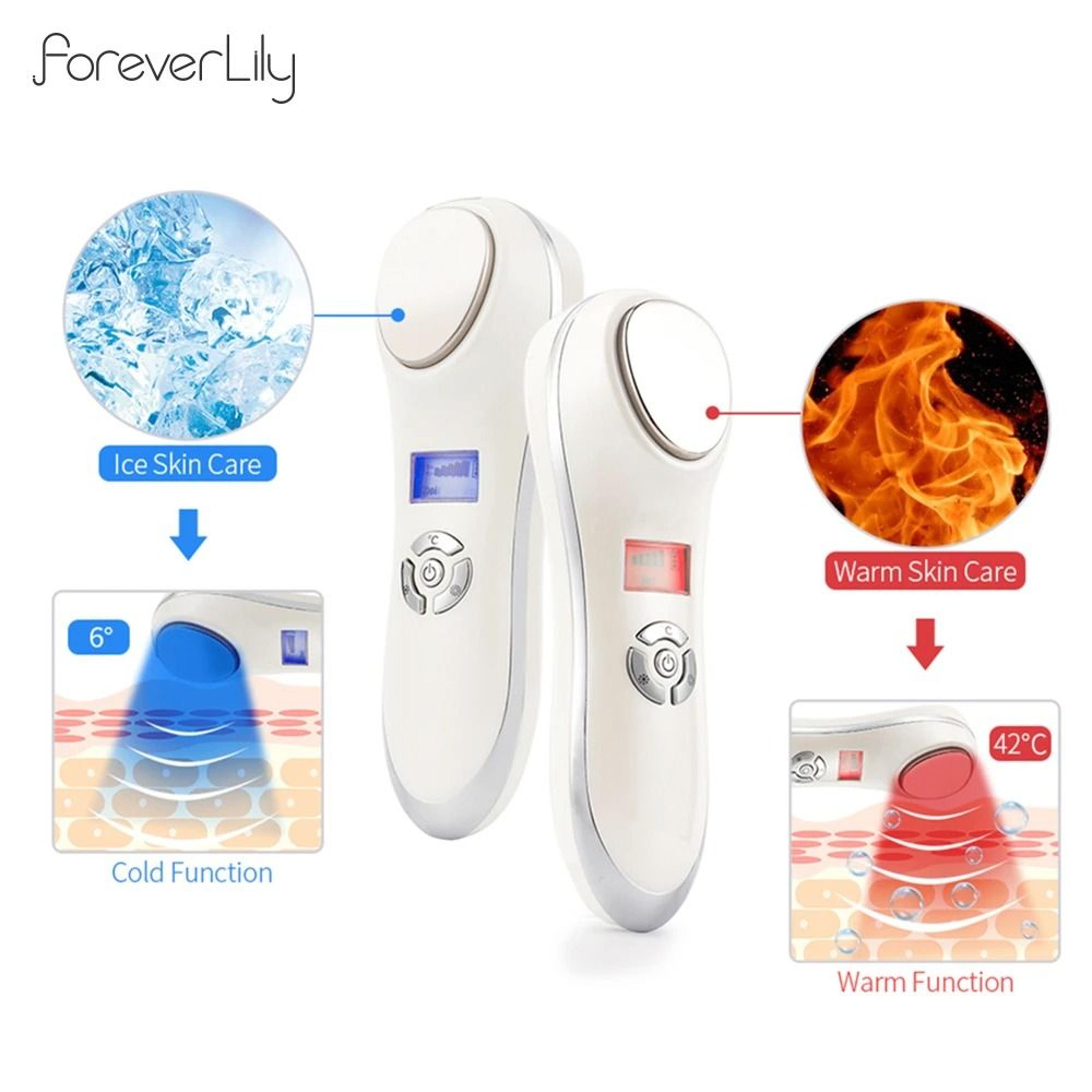 hot and cold facial vibration massager cryotherapy skin rejuvenation face lifting device