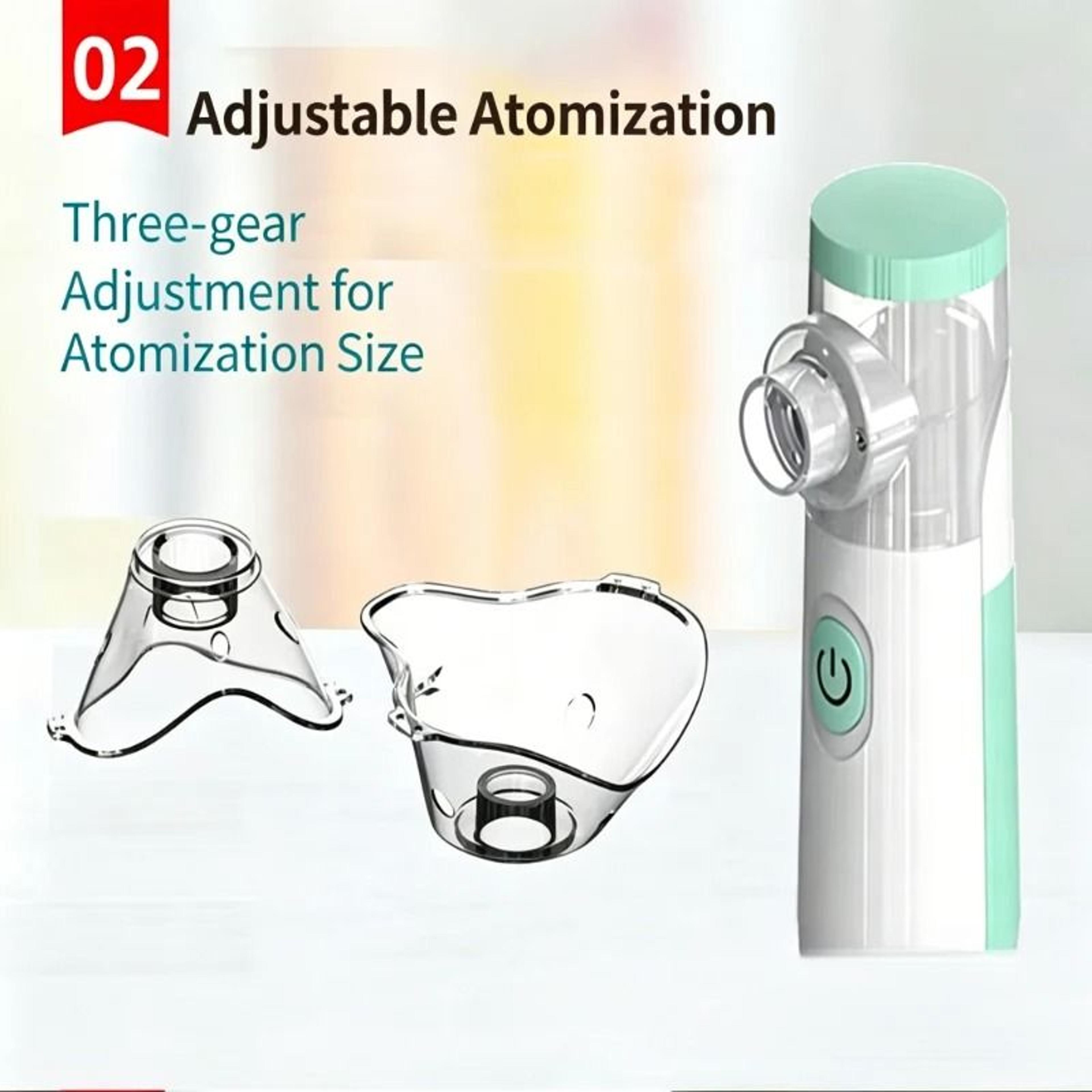 portable mesh nebulizer with adult and child masks for quiet inhalation therapy