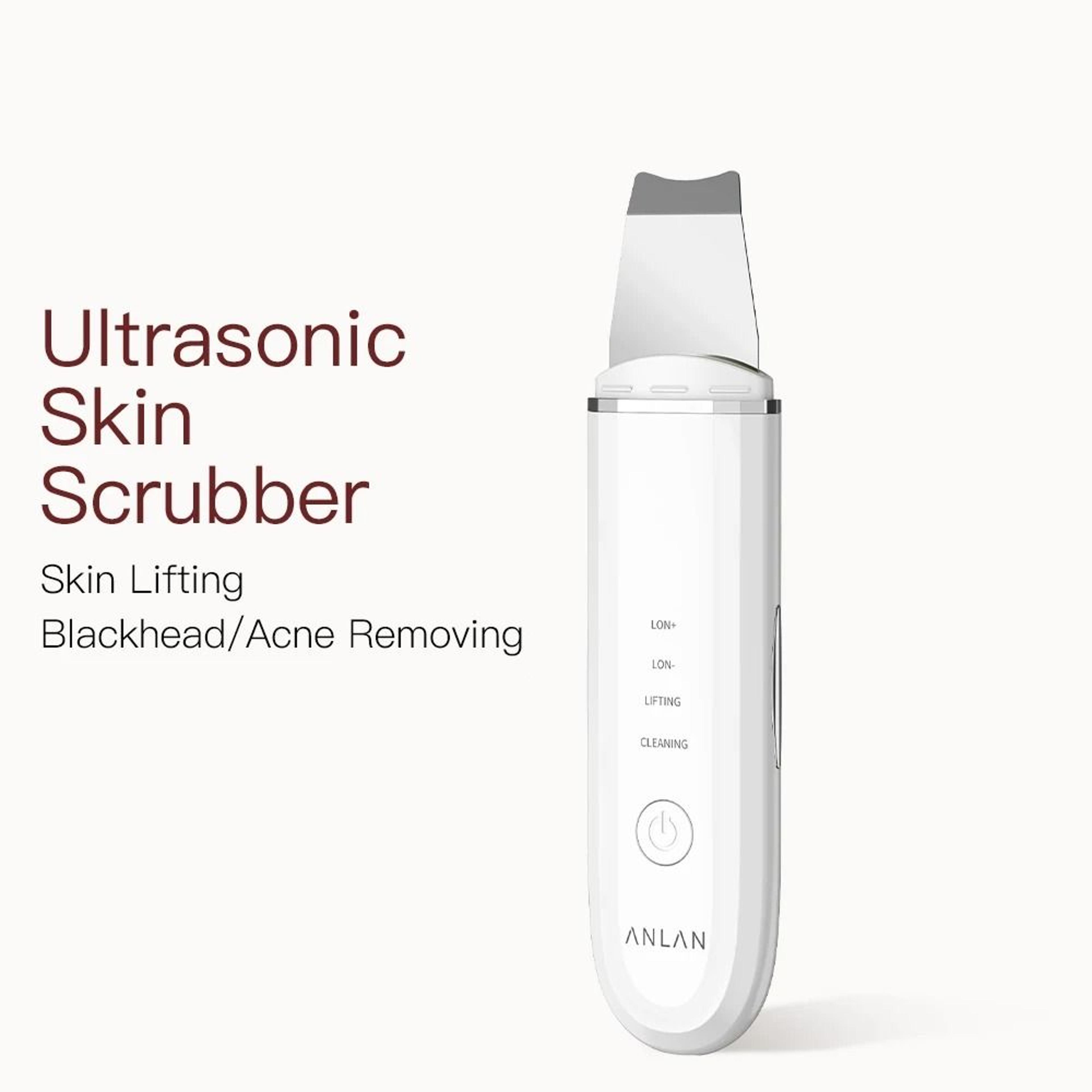 anlan ultrasonic skin scrubber deep cleansing face spatula for blackhead removal and skin care