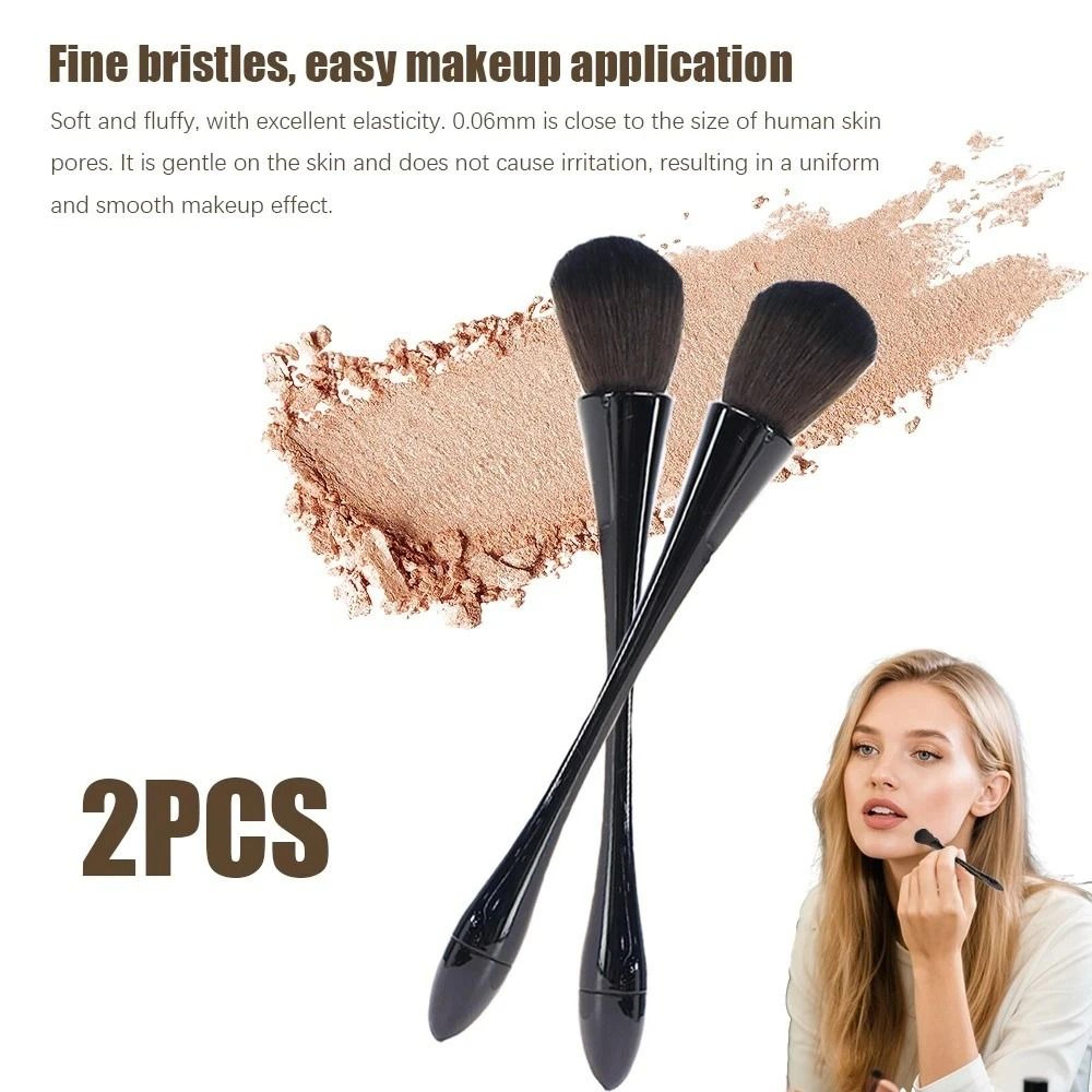 2 piece professional foundation makeup brush set for liquid, cream & powder