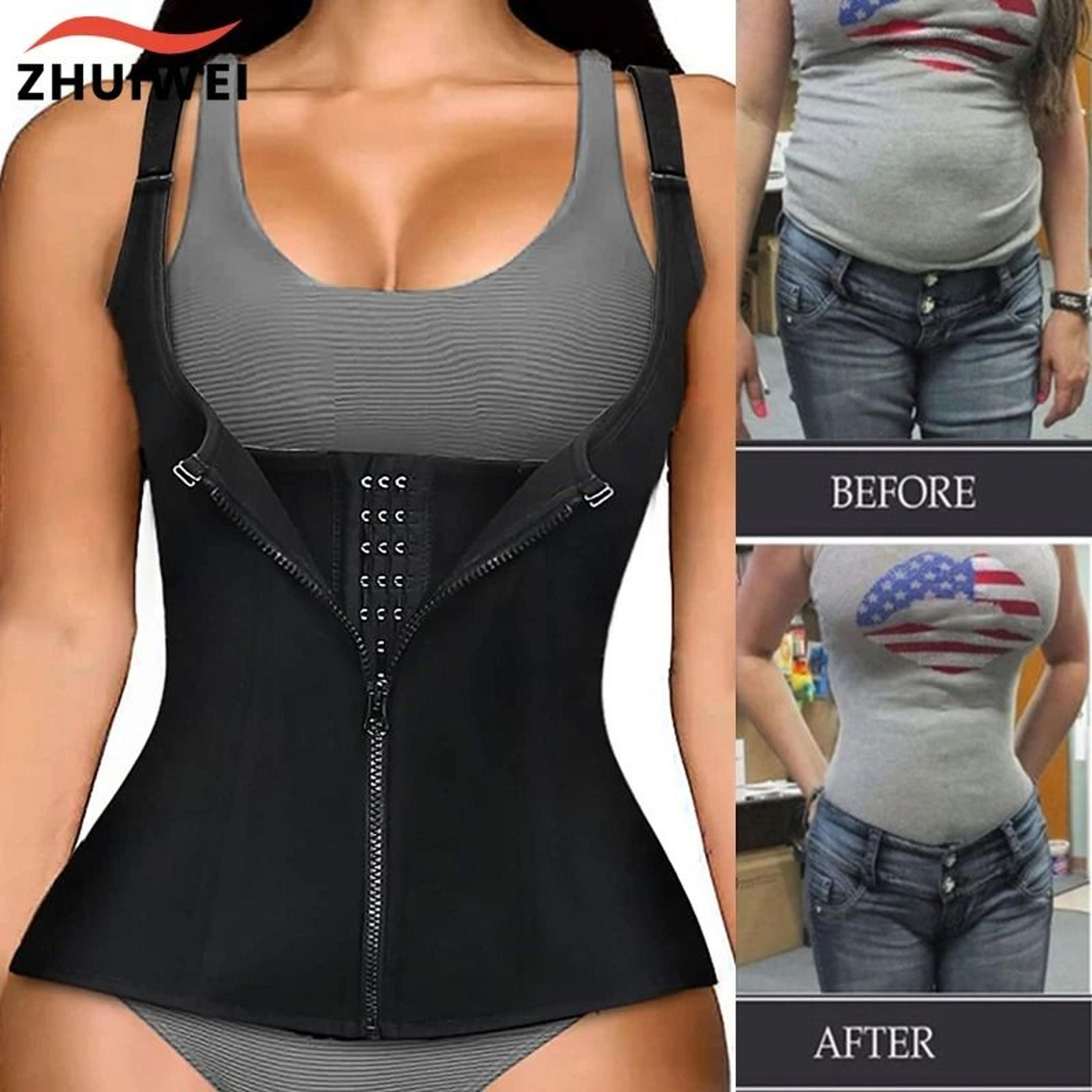 women's neoprene waist trainer zipper vest and body shaper