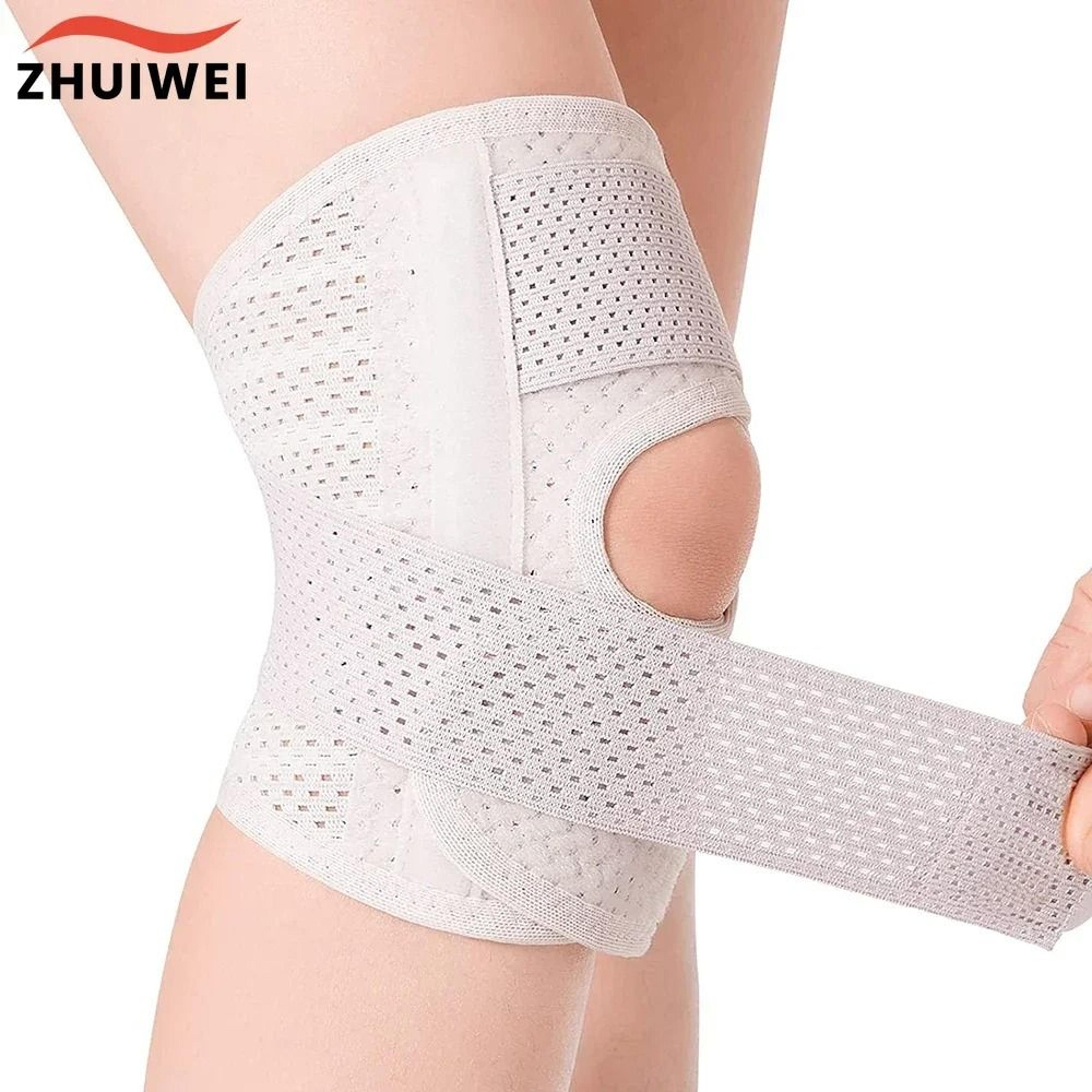 adjustable knee brace with side stabilizers and patella support