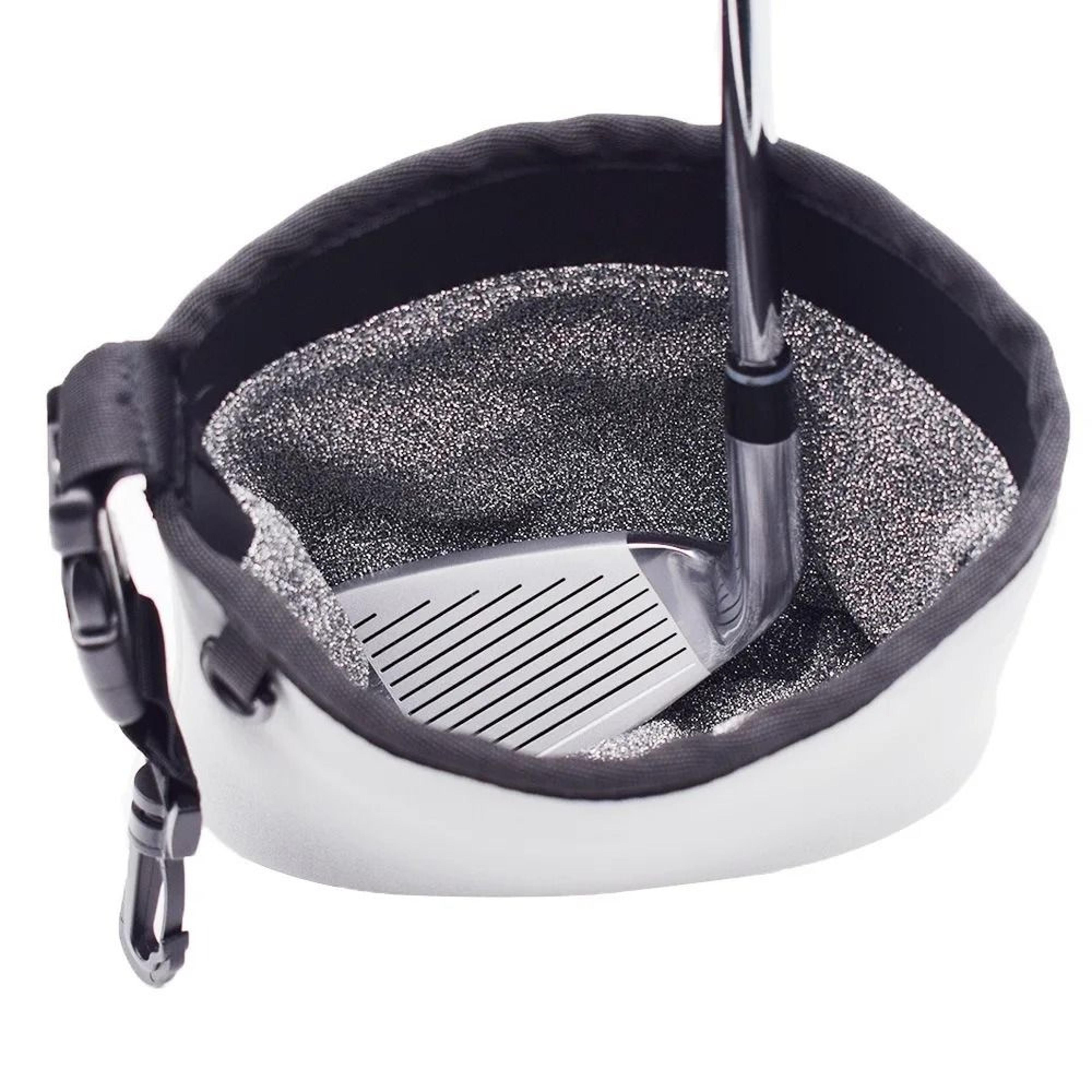 wear resistant golf club cleaning pouch and ball organizer