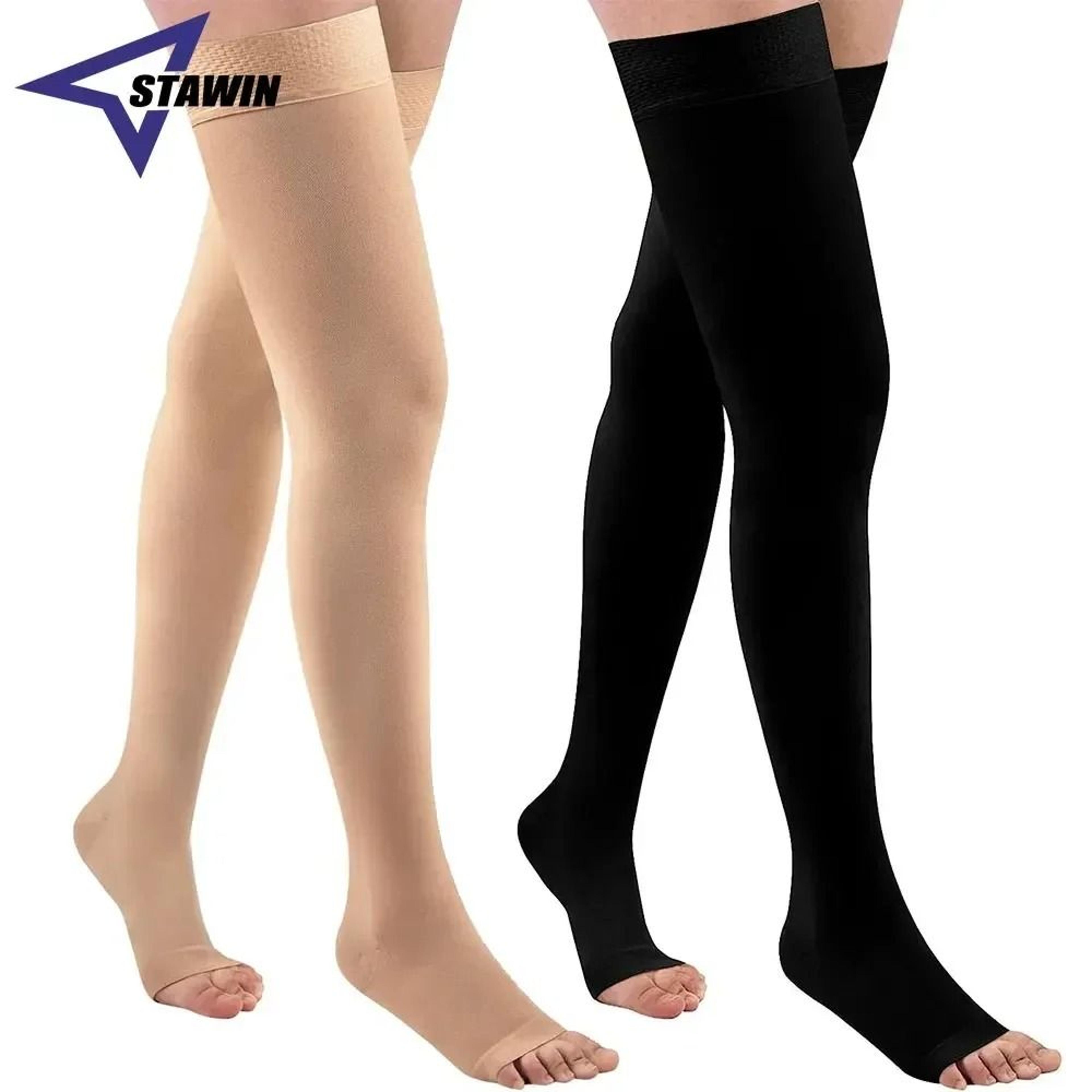 toeless thigh high compression stockings with grip band