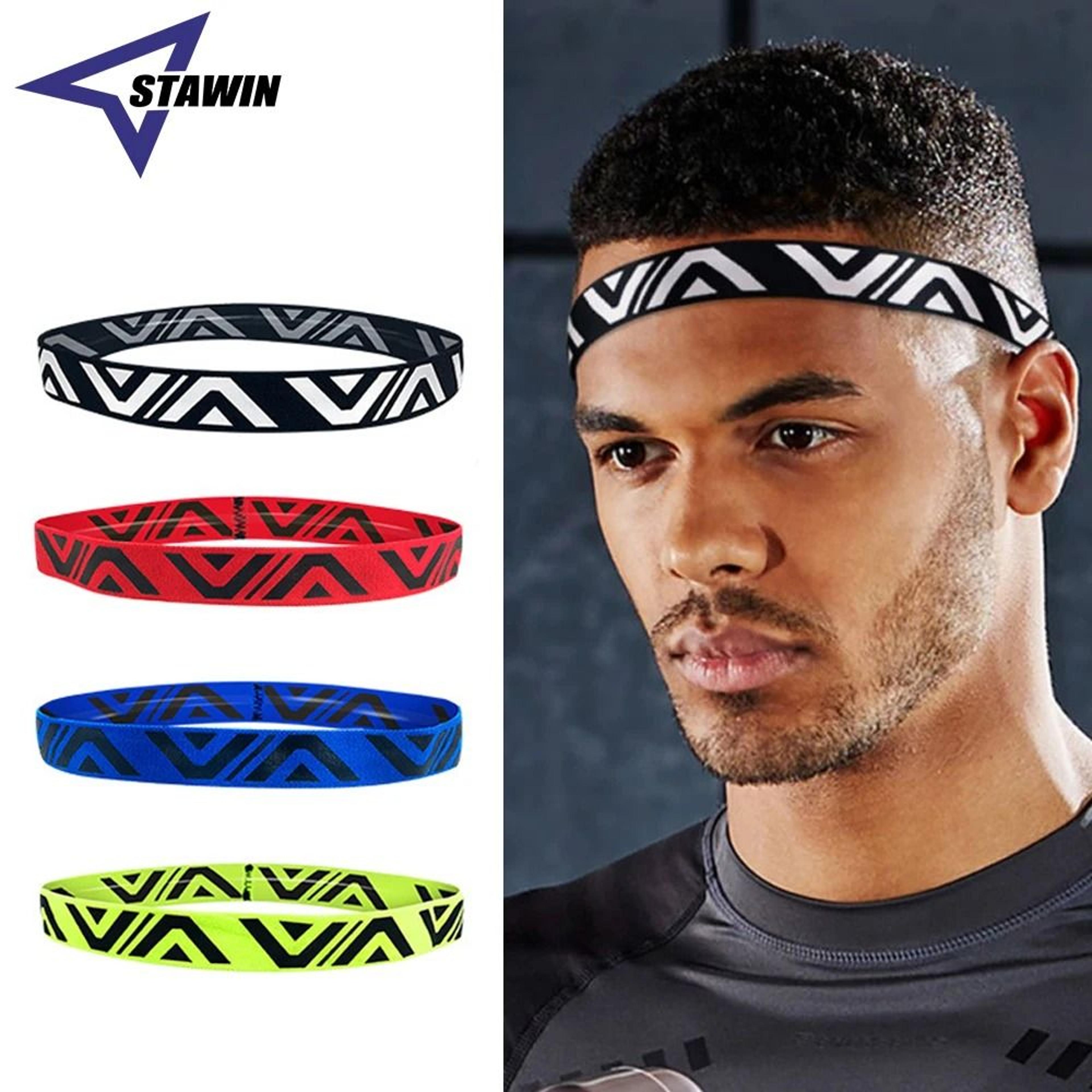 wide breathable sports sweatband headband for running yoga and fitness