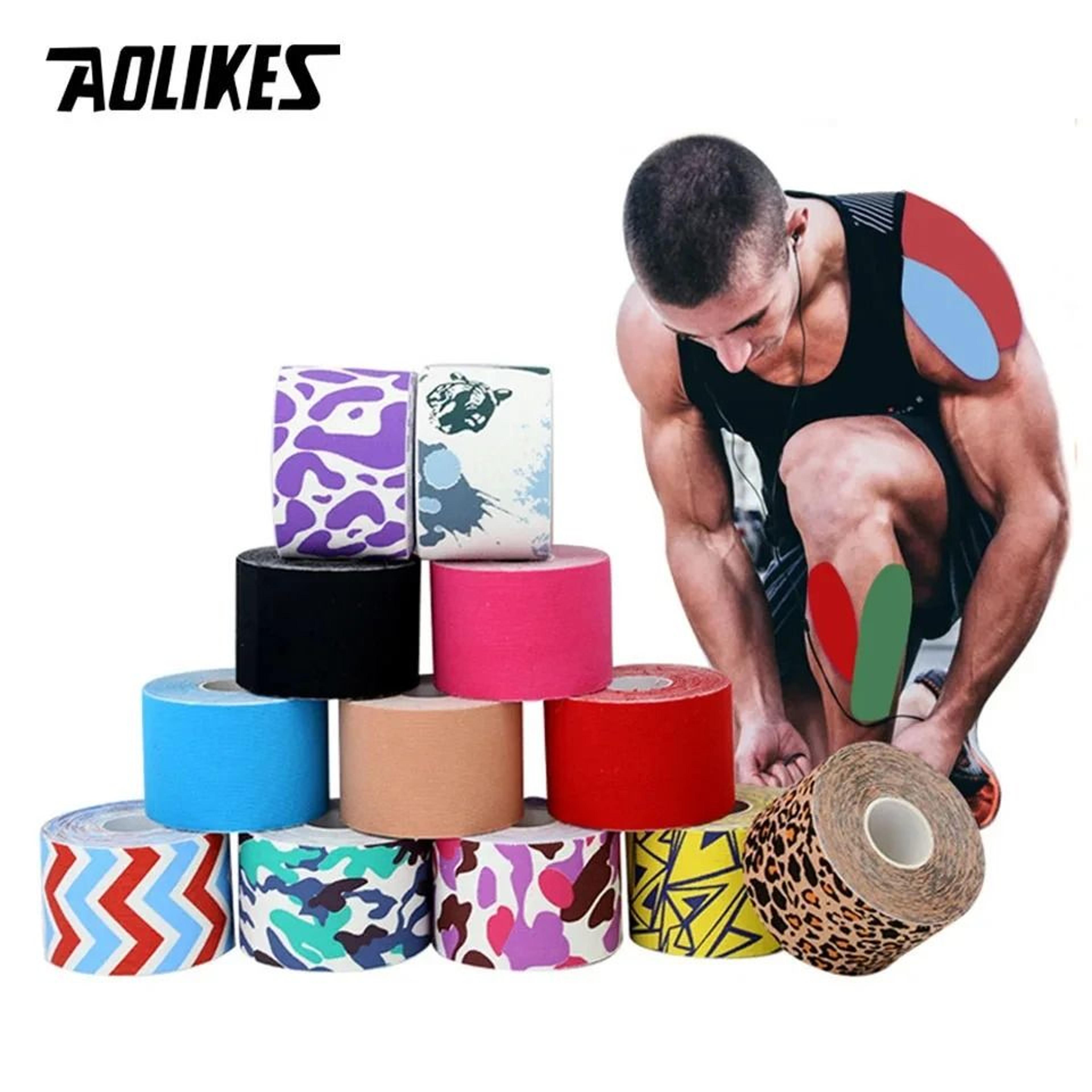 aolikes printed waterproof kinesiology tape for muscle and joint support