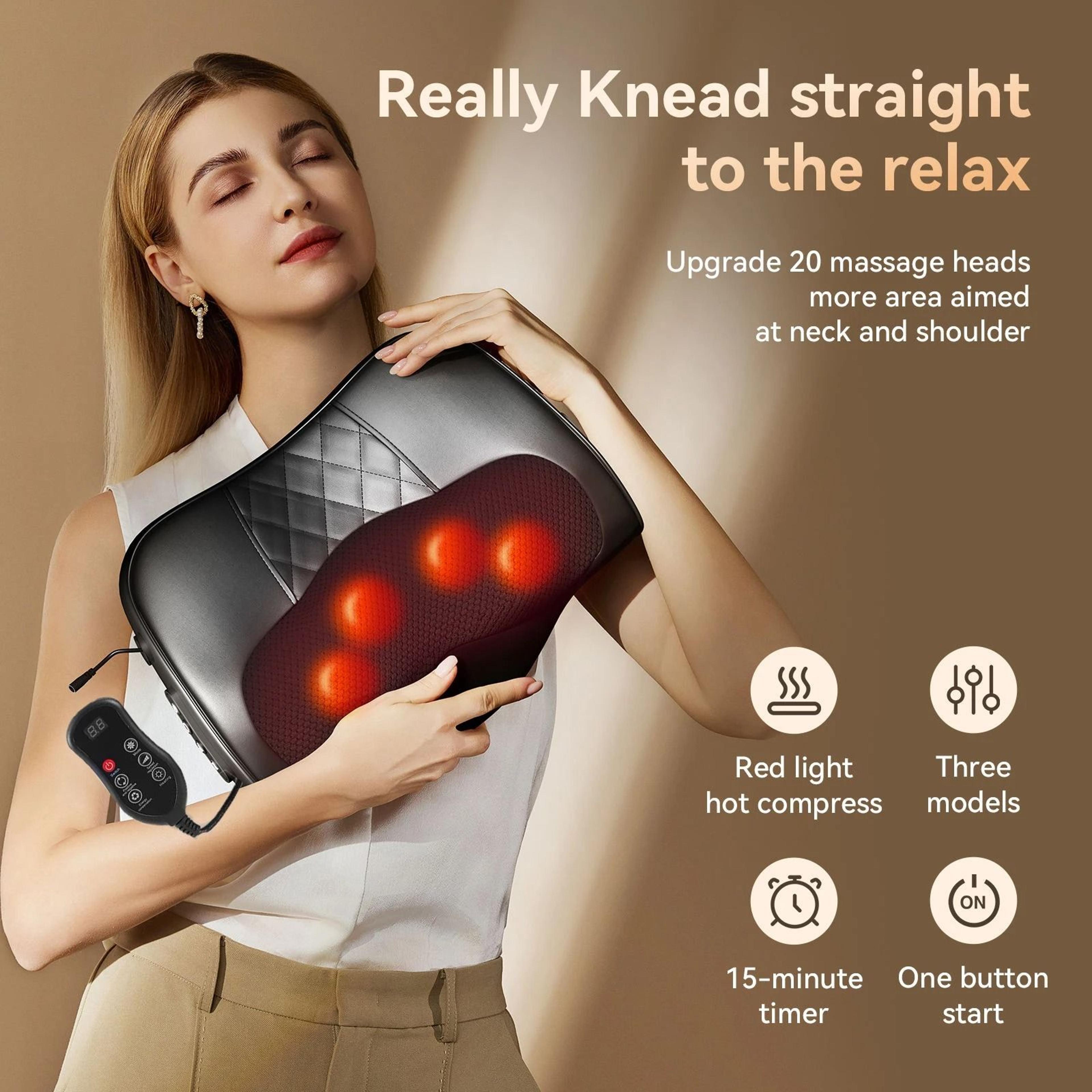 heated shiatsu neck and back massage pillow