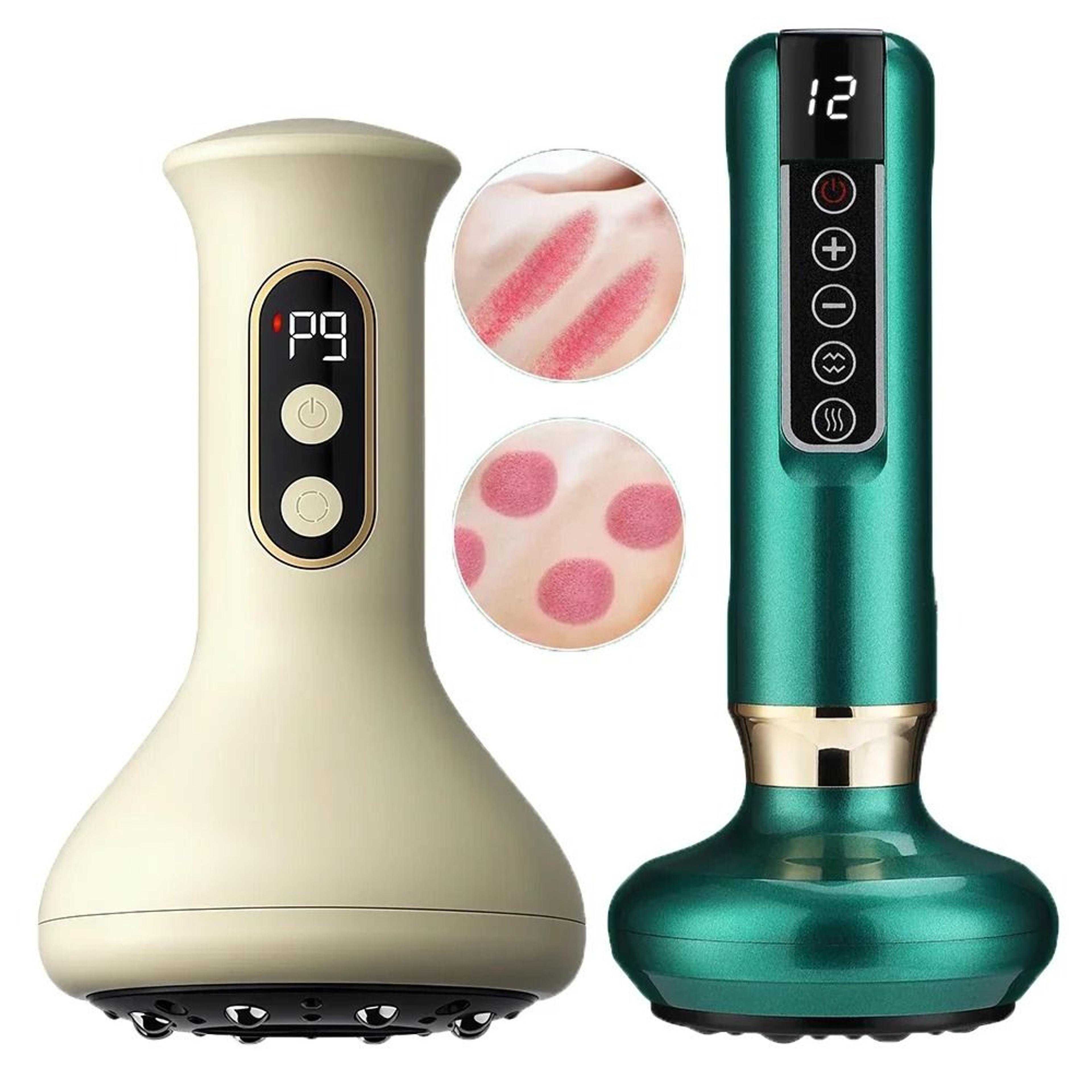 electric cupping back massager with heat and vibration