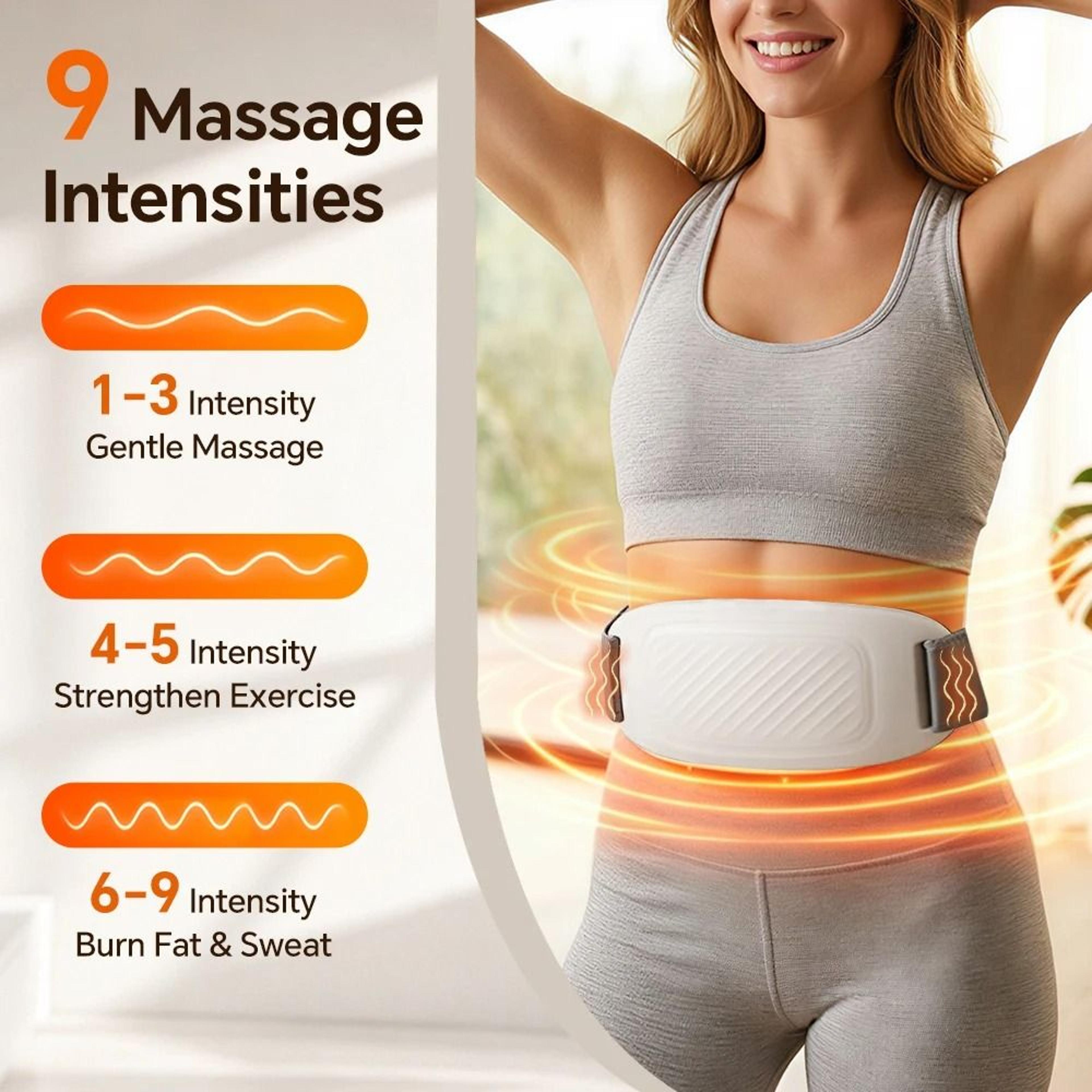 rechargeable heated abdominal massager with 9 modes