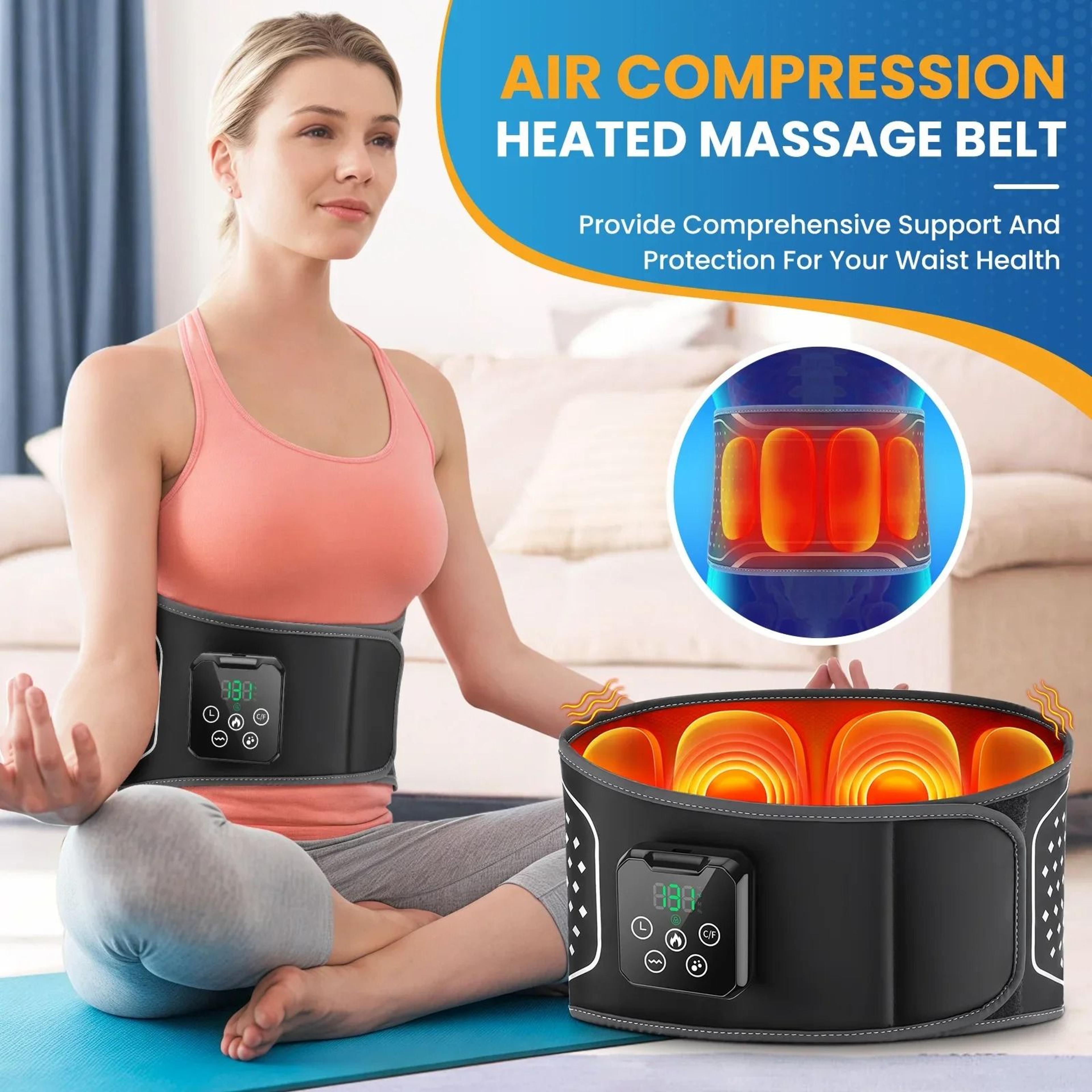 inflatable heated lumbar support belt with vibration massage