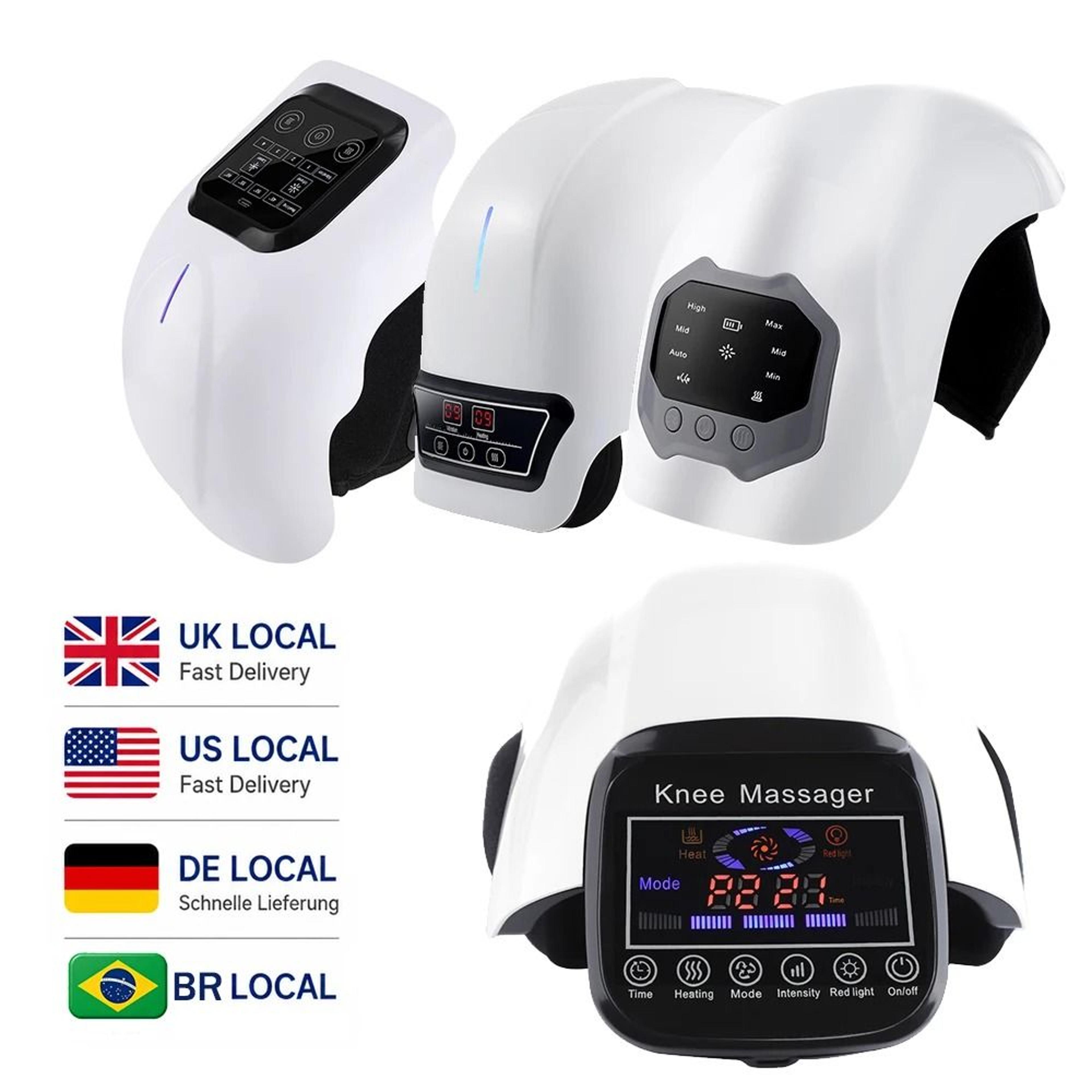 cordless heated knee massager with 4 heat levels and vibration