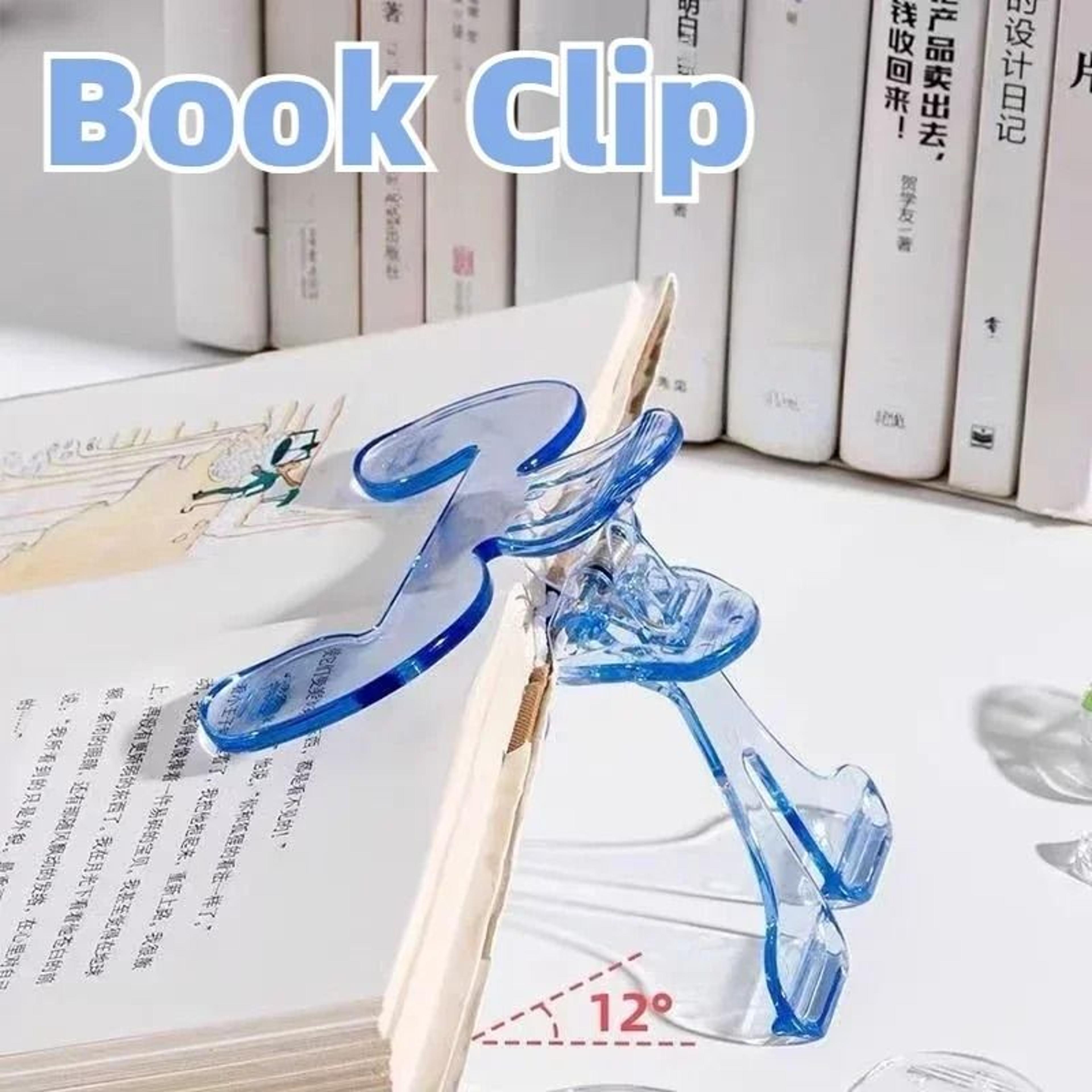 transparent book page holder clip with reading stand