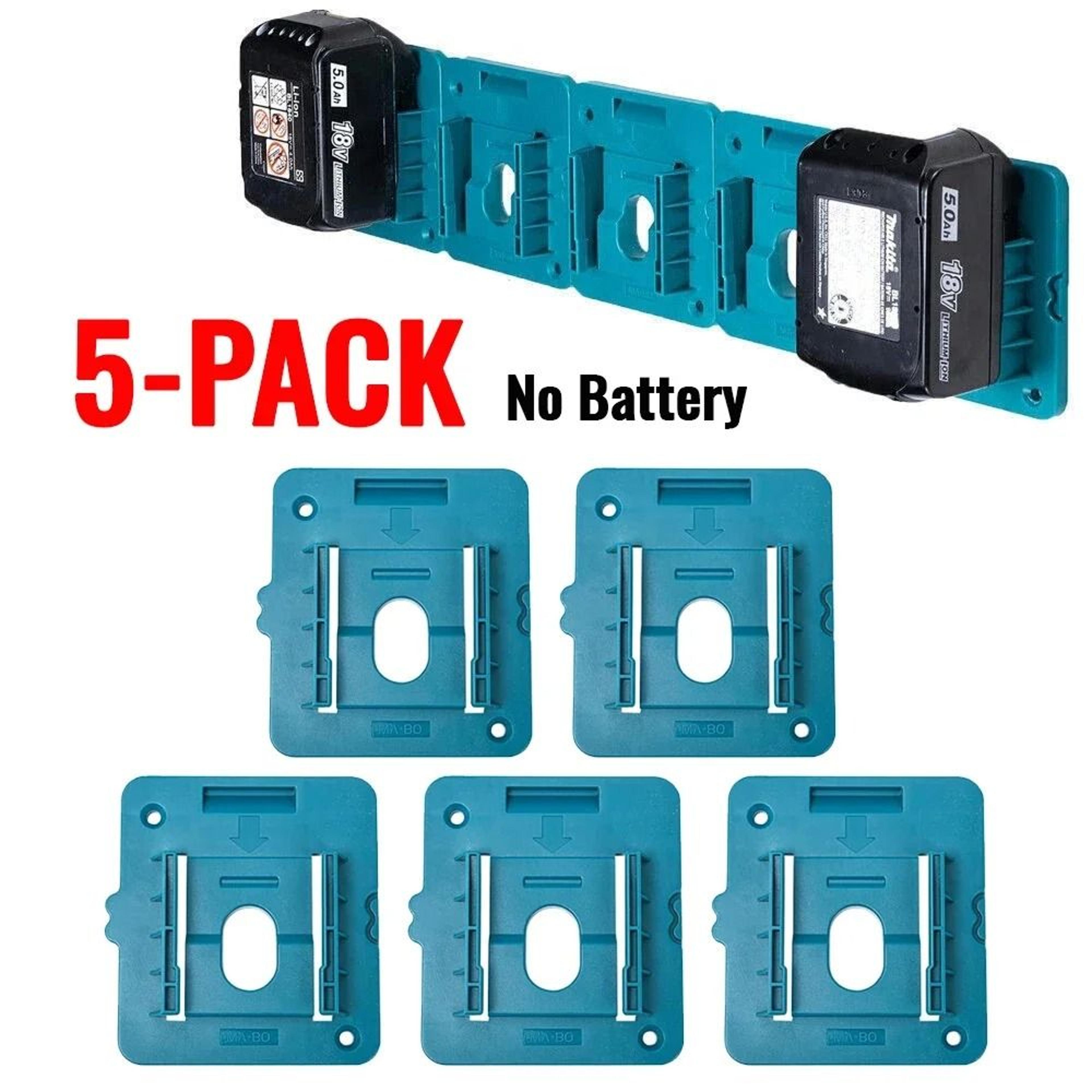 5 pack wall mount battery holder for makita 18v batteries