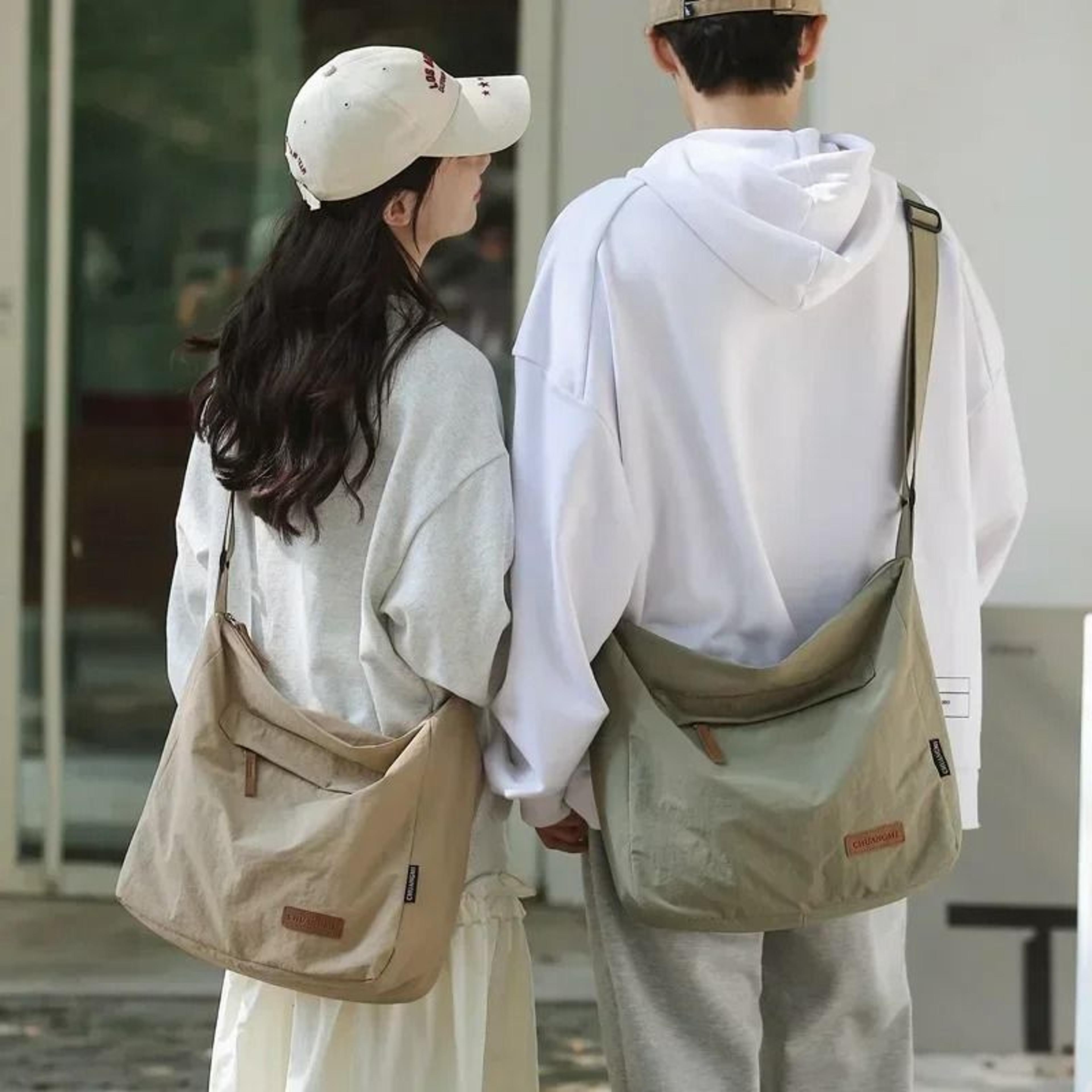 japanese style large canvas crossbody messenger bag