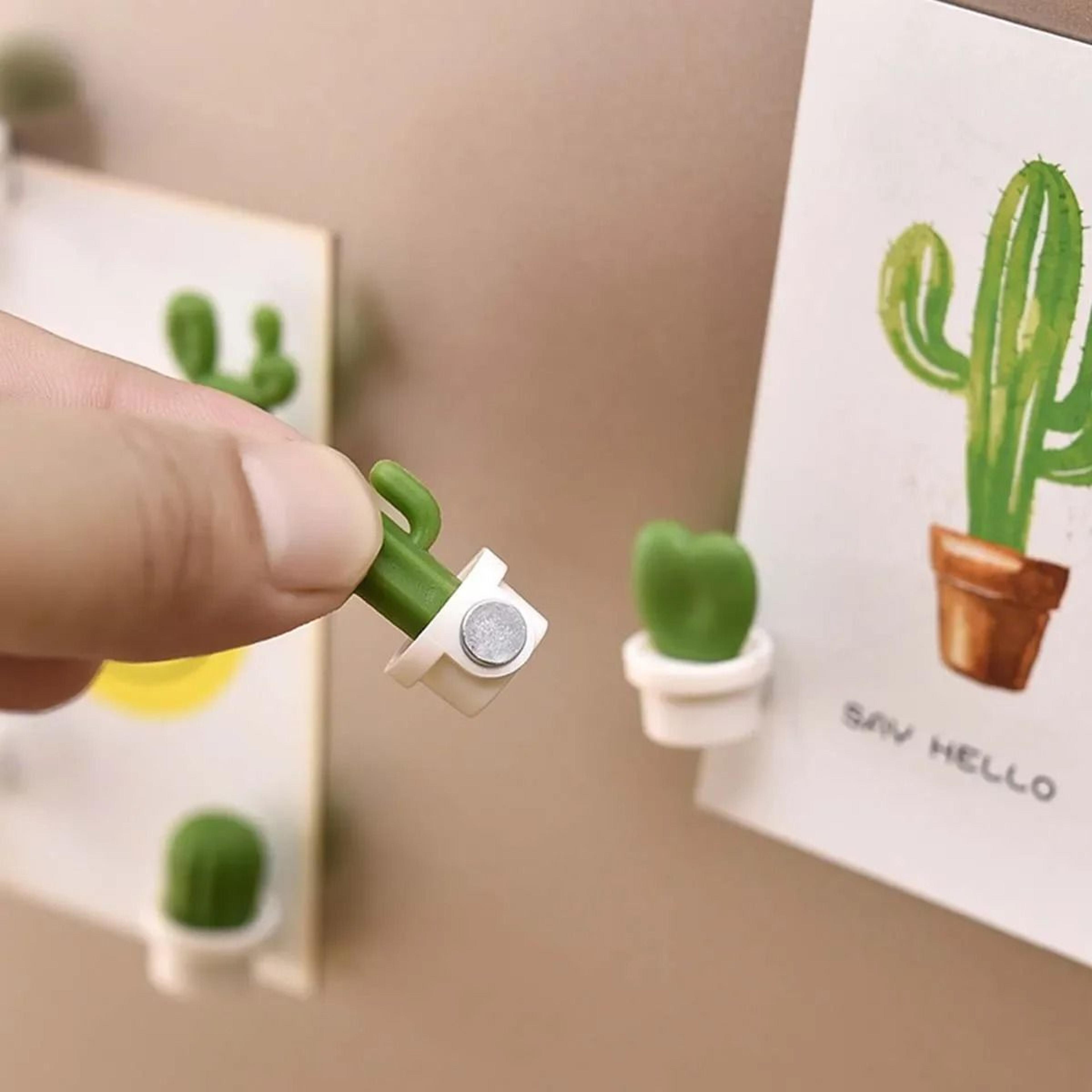 6 piece cute cactus fridge magnet set 3d refrigerator magnets for kitchen office and message boards