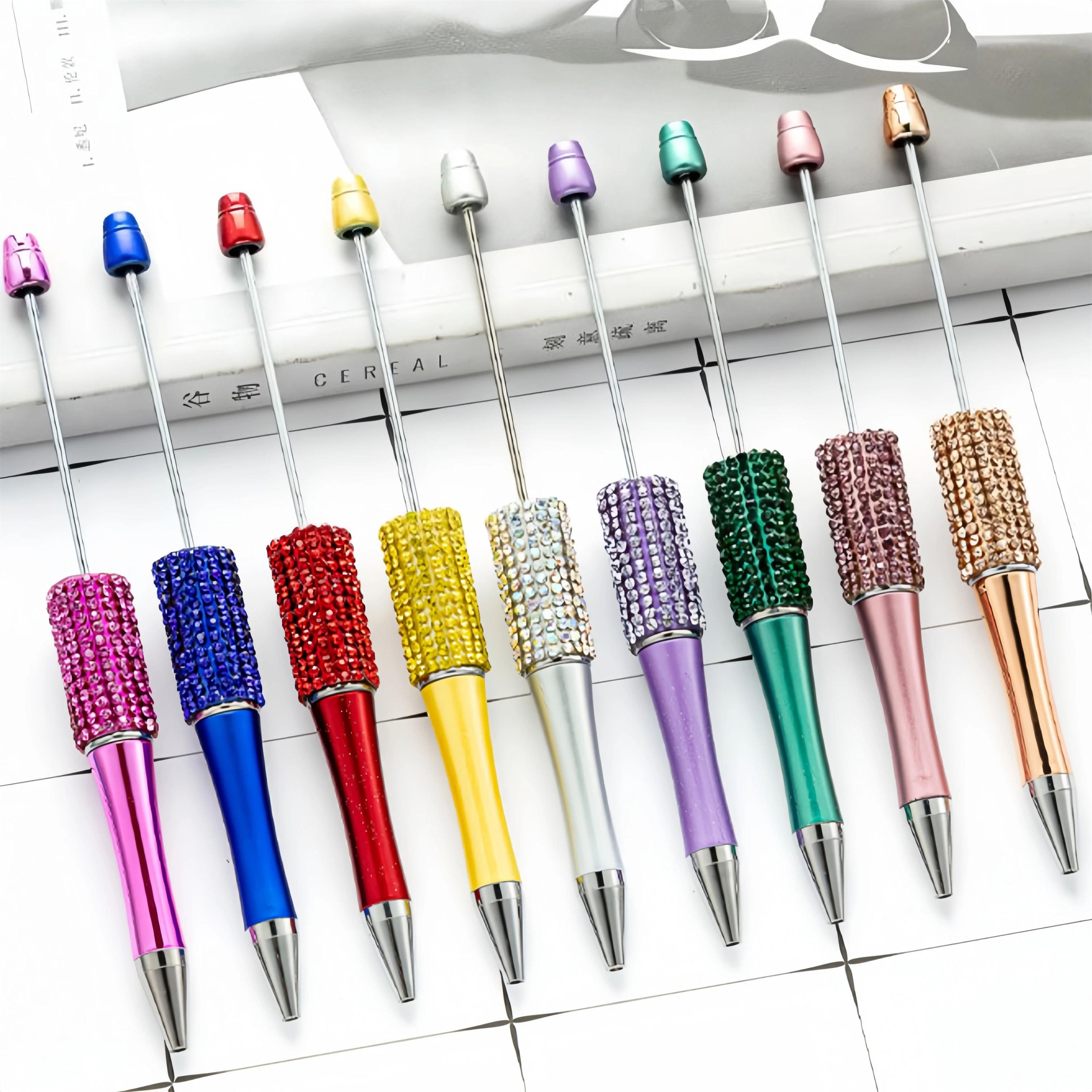 10 piece wooden bead ballpoint pen set for diy crafts and office