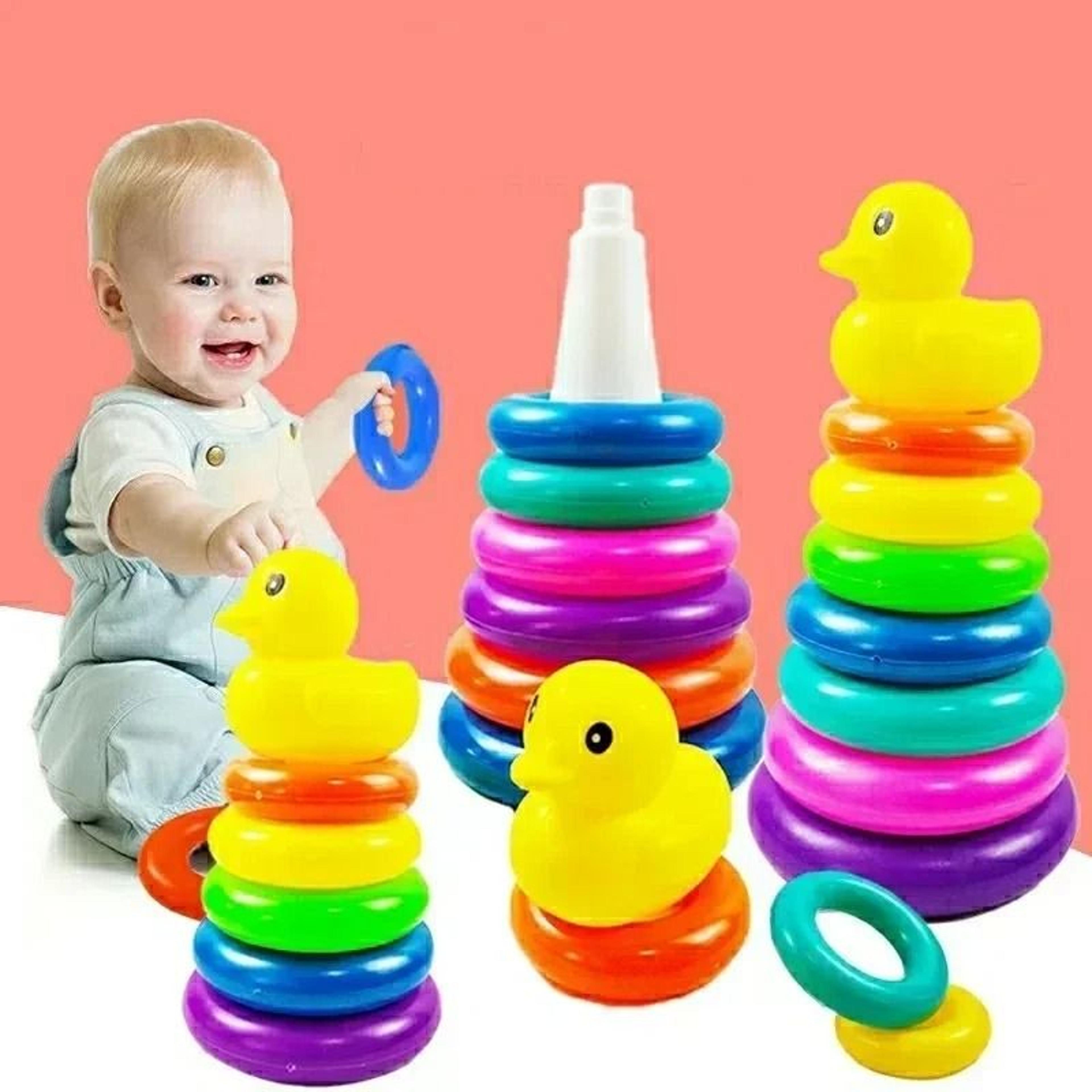 montessori rainbow animal stacking ring tower educational toy for toddlers