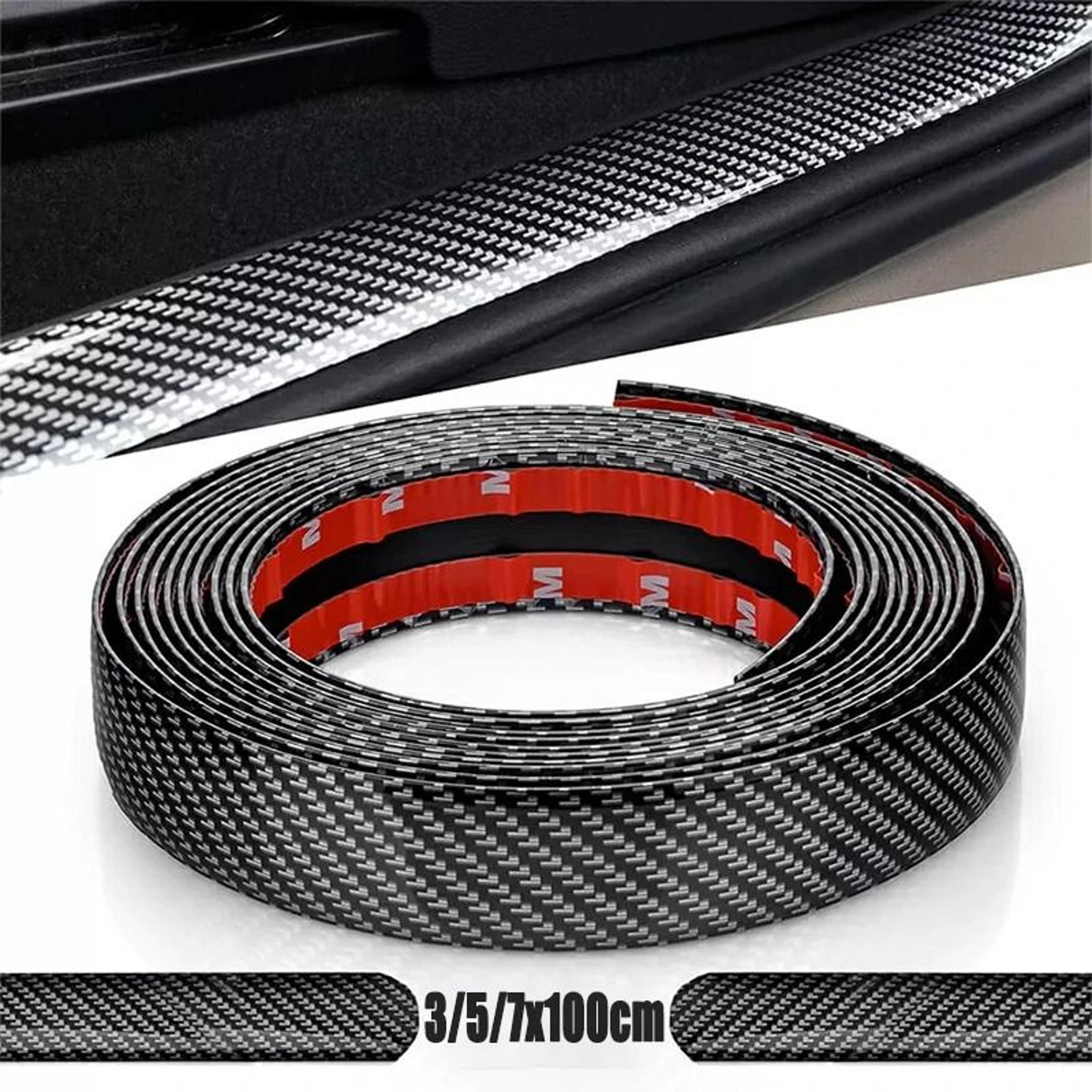 universal carbon fiber car door sill protector anti scratch bumper guard strip