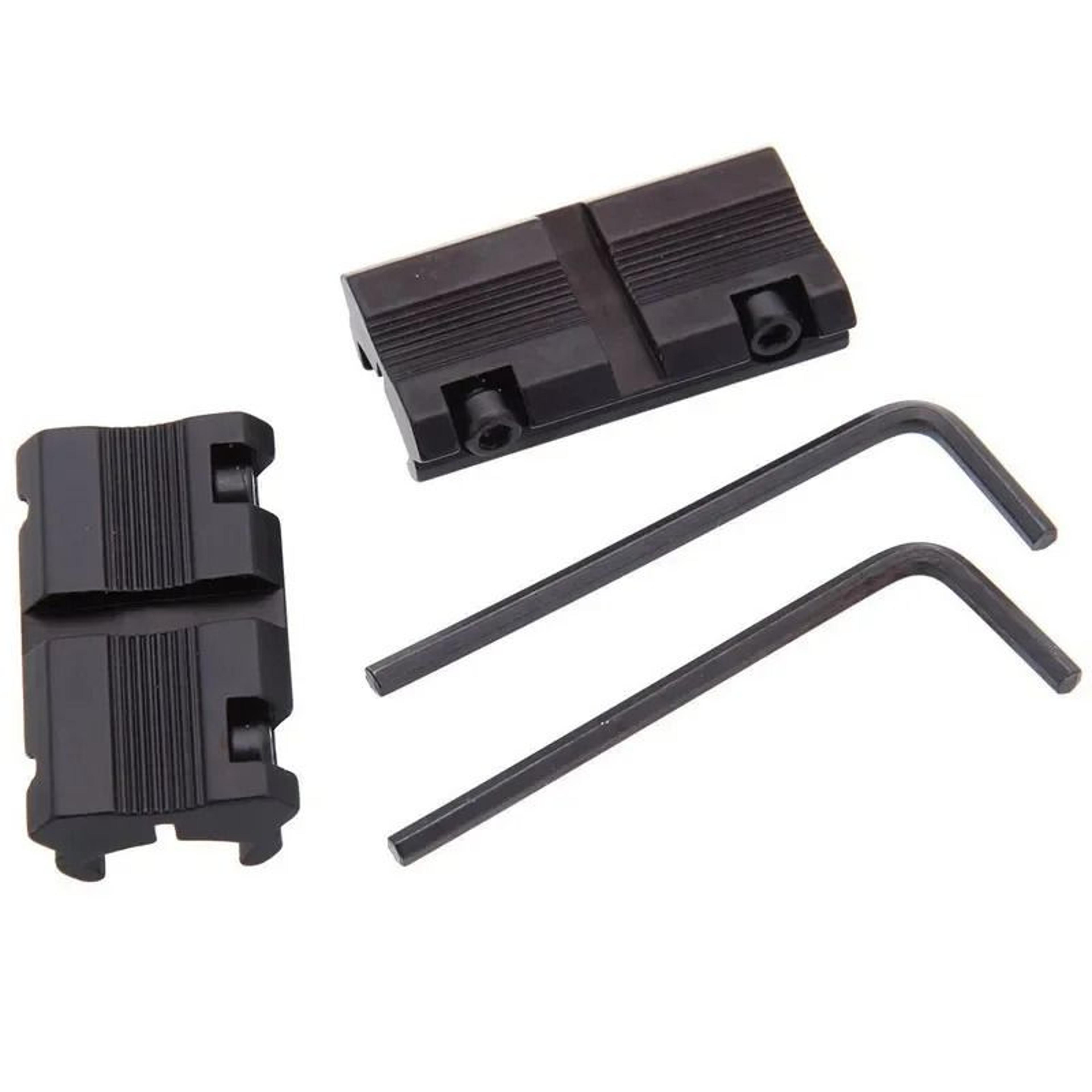 2 pack low profile 11mm dovetail to 20mm picatinny weaver rail adapter mount