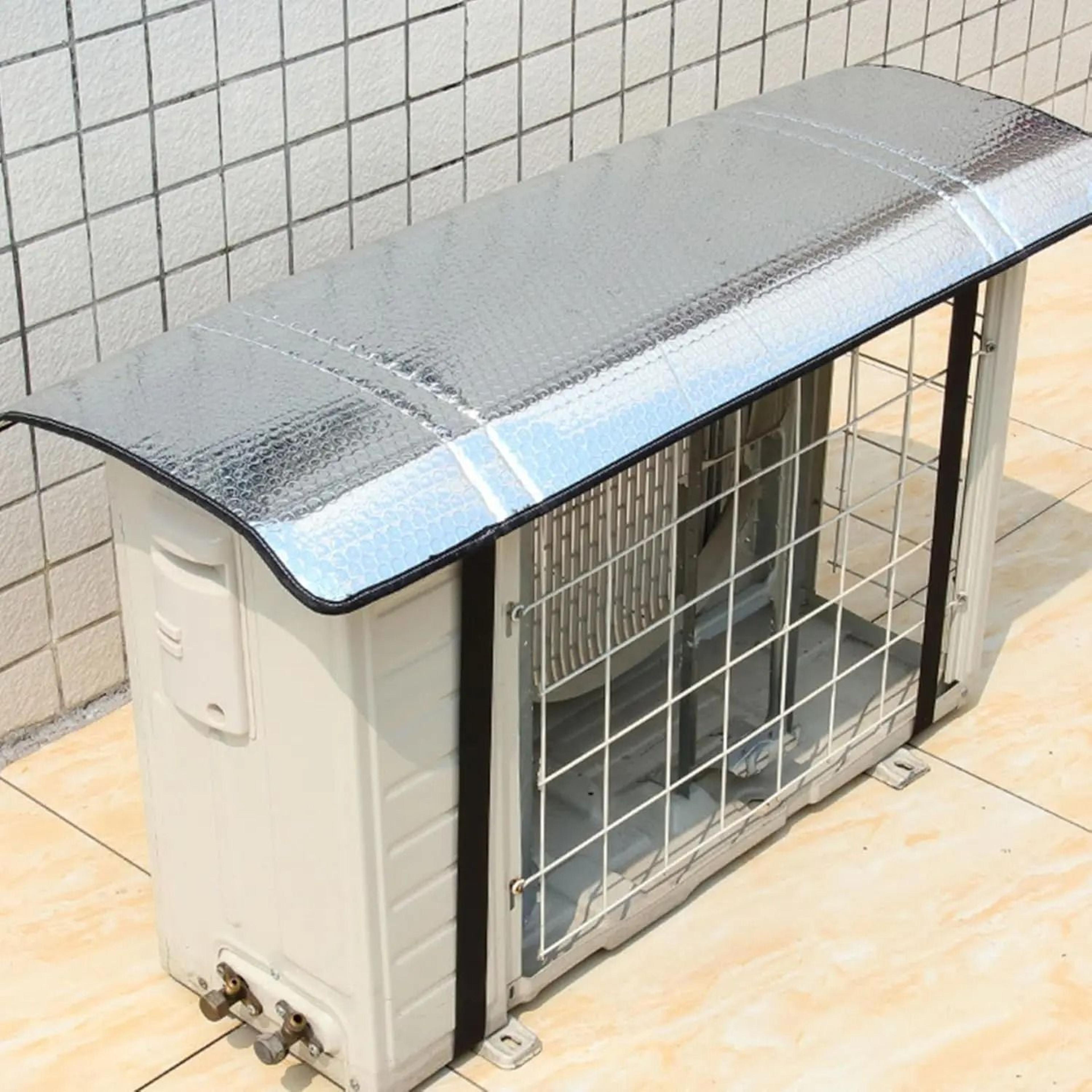 reflective aluminum foil outdoor air conditioner cover with adjustable straps
