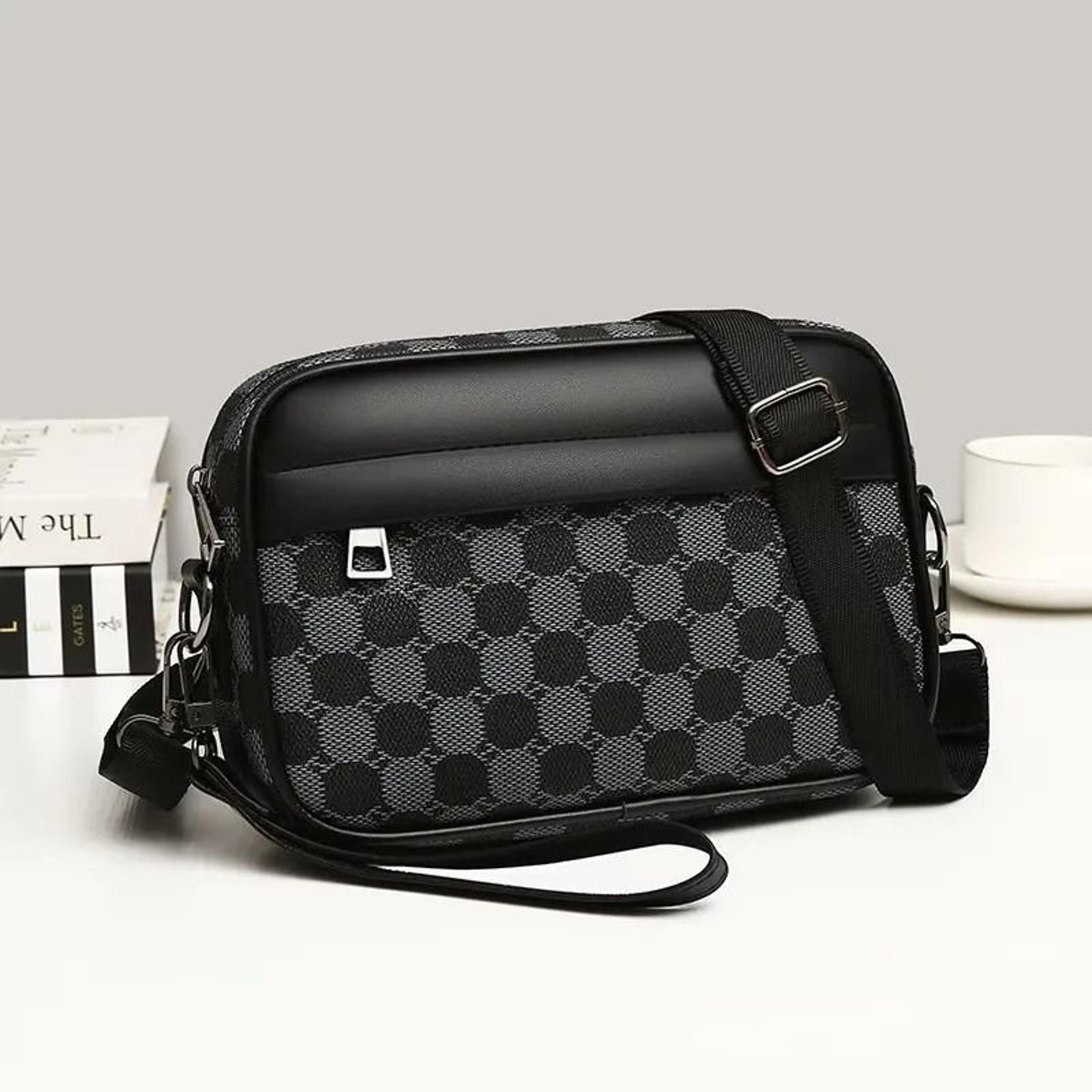 pu leather men's waist pack crossbody bag business travel phone organizer