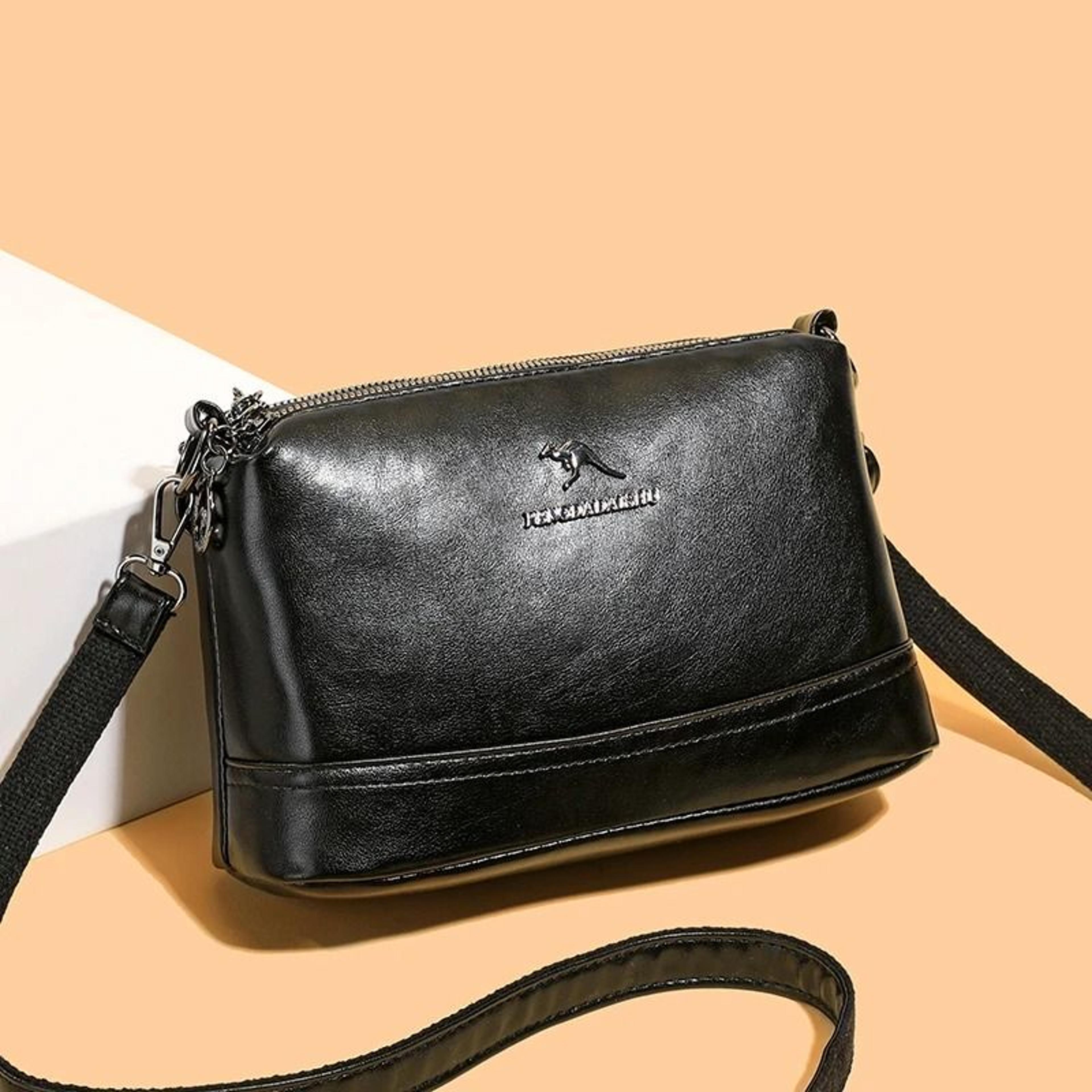 soft leather messenger crossbody bag for women casual small square purse