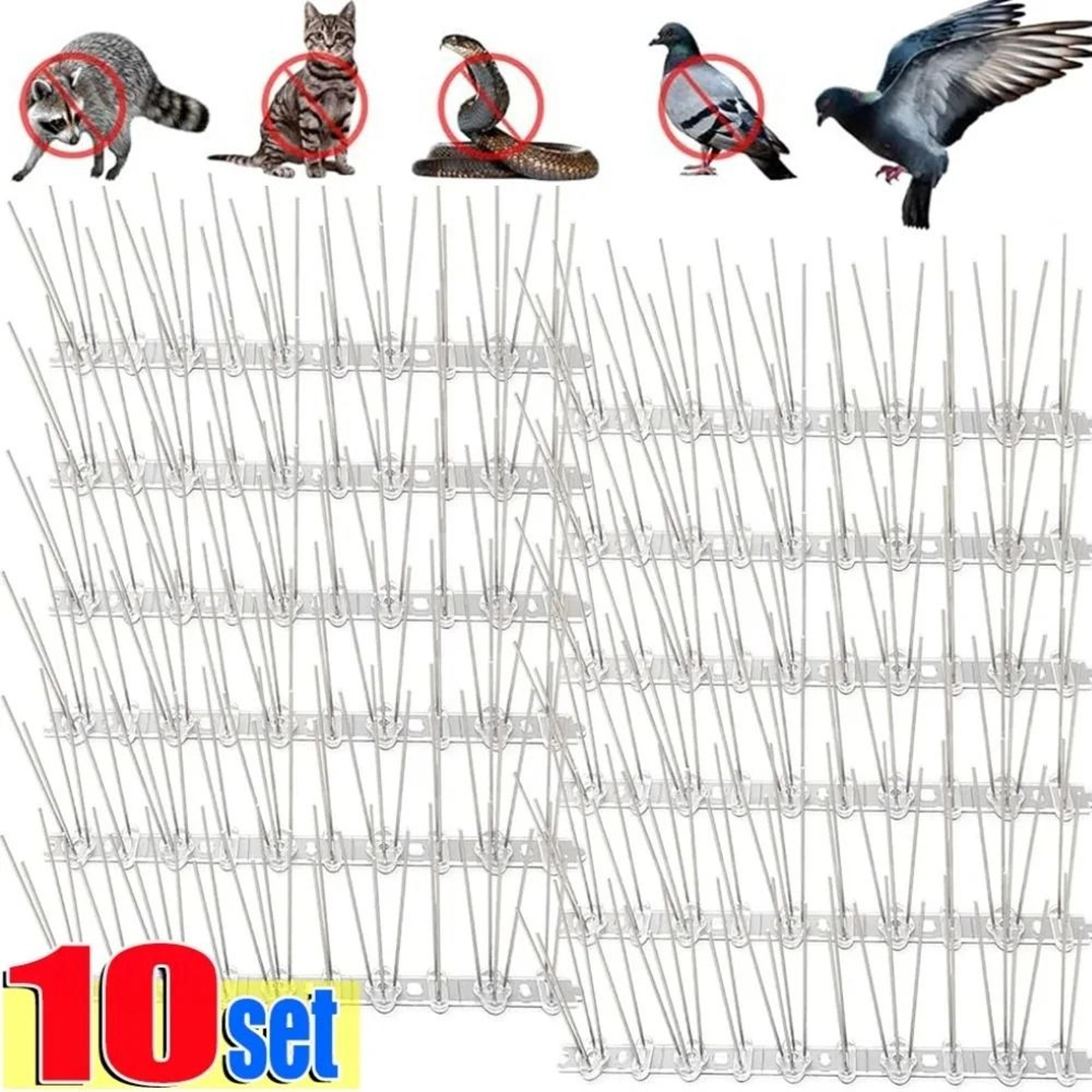 stainless steel bird spikes for pigeons squirrels cats roof fence deterrent set